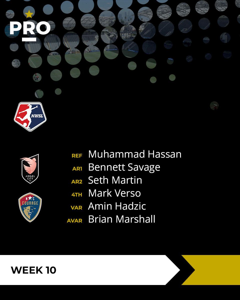 PROreferees's tweet photo. ⚽// @weareangelcity vs @TheNCCourage (7PM ET)

#PRO | #NWSL | #AngelCityFC | #ForTheLove https://t.co/jewLdhJdoN
