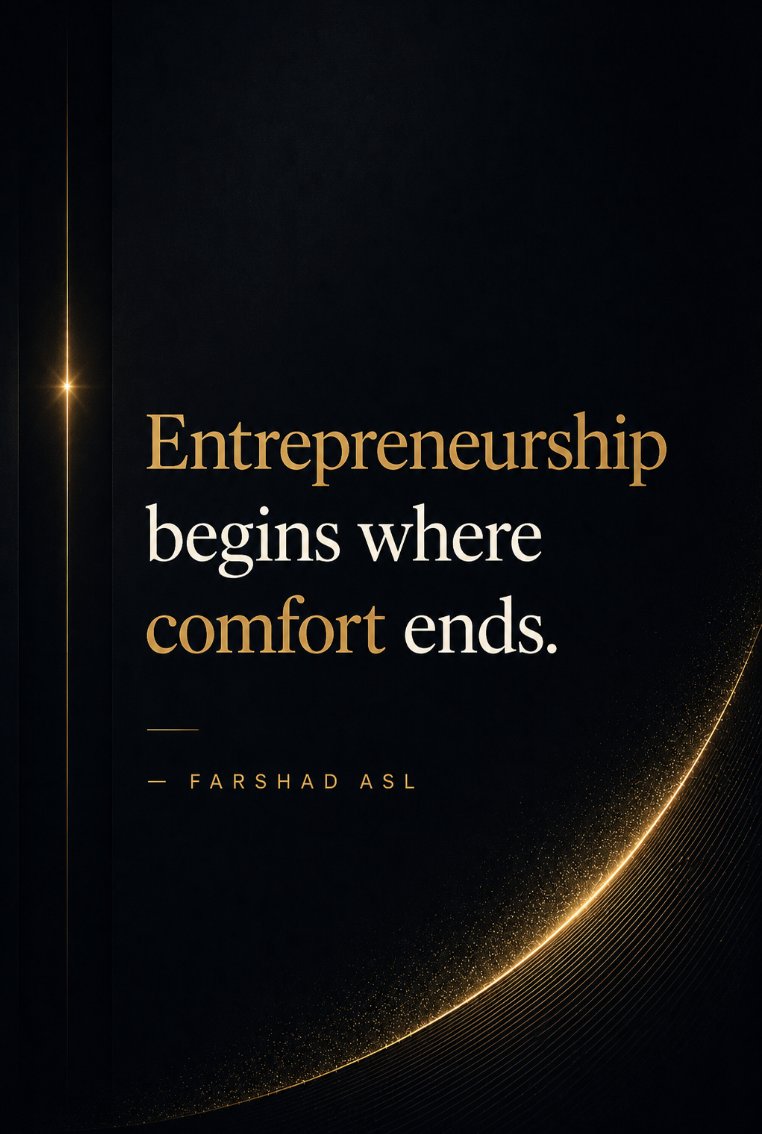 FarshadAsl's tweet photo. “Entrepreneurship begins where comfort ends.”
— Farshad Asl

Every meaningful venture begins with uncertainty. The willingness to face reality, take risks, make sacrifices, learn from failure, and keep moving forward is what separates dreamers from builders. The future belongs to those willing to step beyond what is familiar and create what does not yet exist.

#Entrepreneurship #Leadership #GrowthMindset #Innovation #Resilience #NoExcusesMindset #PersonalDevelopment #FarshadAsl