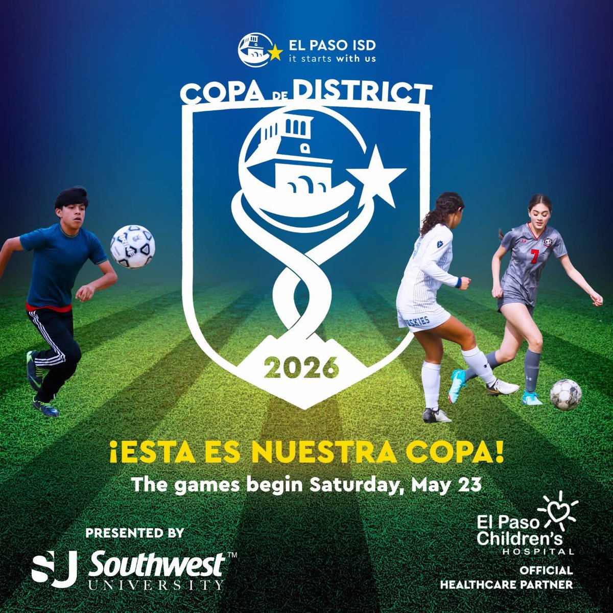 segundo_barrio's tweet photo. Congratulations to Official El Paso Independent School District for organizing its inaugural Copa de Distrito soccer event. What a Great celebration of fútbol in the community. We were very proud of our SBFC players who participated. (Photo credits: EPISD) @ELPASO_ISD https://t.co/0gkLblhfi6