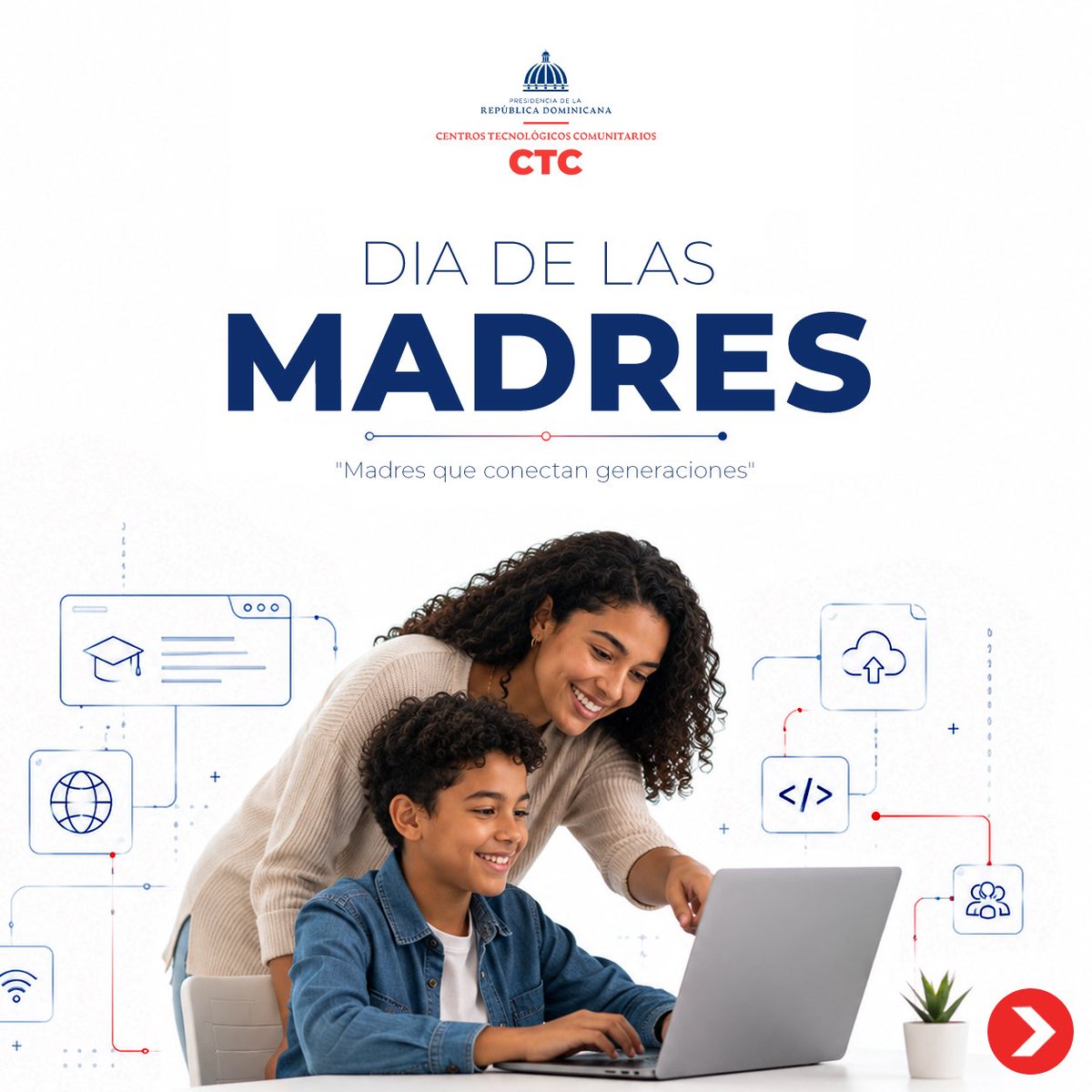 CTCRDO's tweet photo. Hoy celebramos a quienes inspiran, enseñan y acompañan cada paso del camino. 

En los Centros Tecnológicos Comunitarios reconocemos a las madres como el puente que conecta generaciones, valores y oportunidades para construir un mejor futuro.

¡Feliz Día de las Madres! https://t.co/TT5n6C4u6S