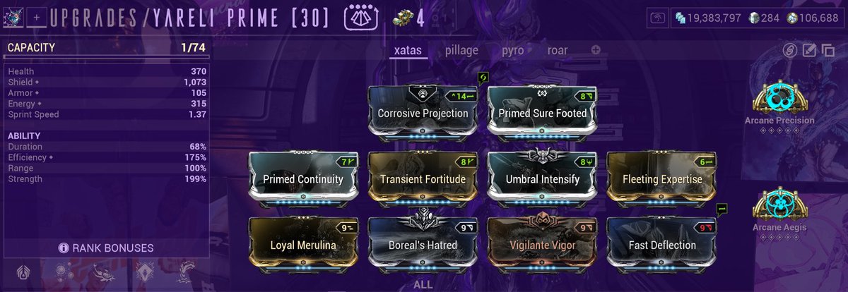 MattGoesBuck's tweet photo. Yareli is about to overtake my most used Warframe slot.  It’s been Khora prime for years.  So here’s my favorite Yareli build &amp; a video 🫧 

FULL BUILD: https://t.co/y4DFk6fcuM
DISCORD INV: https://t.co/2TIps3tdoT (Join the Clan) 

#Warframe #TennoCreate https://t.co/5HLTteQ05R
