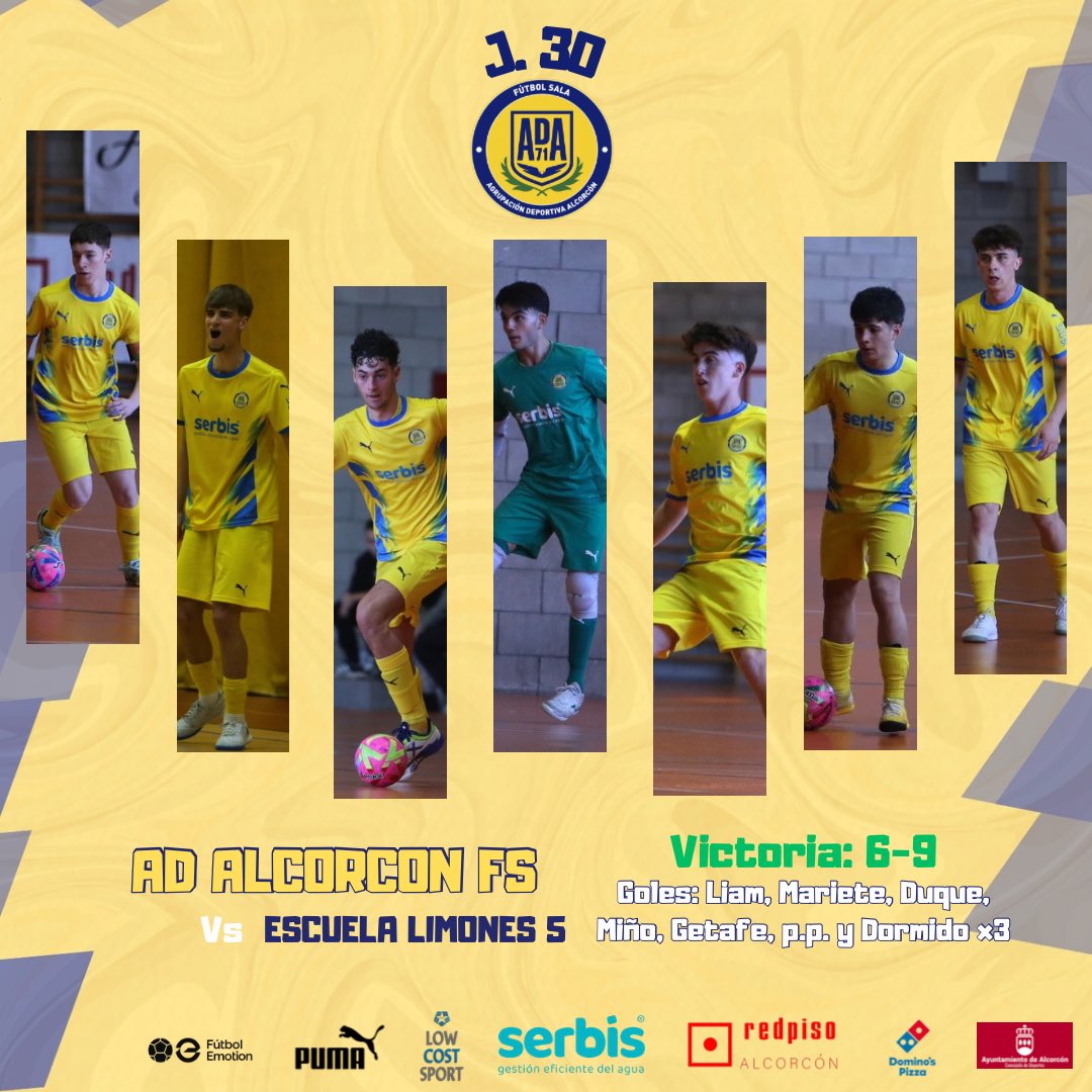 ADAlcorconFS's tweet photo. | JUVENIL DIVISIÓN DE HONOR |

Victoria | 6-9 | 🆚 @5Escuela 

🎙️ @Mariopradillo15 : Festival de goles en Torrejon para despedirnos de este gran grupo de jugadores, gracias por todo, tanto a jugadores como a familias💛🫶🏼

#123Alcorcón 
#ConelCorazónenlaPista💛 https://t.co/wSRv1L8pgY