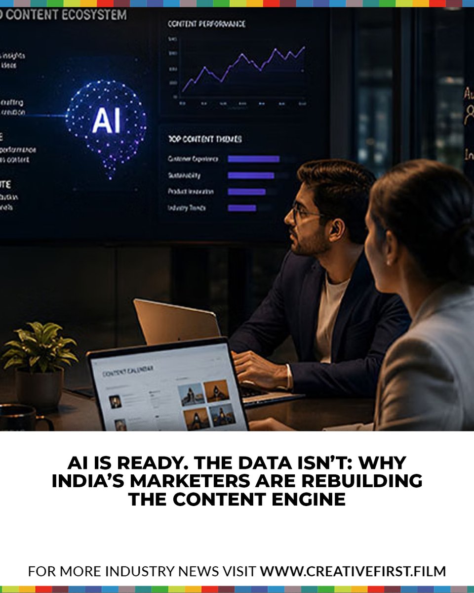 CreativeFirstIN's tweet photo. India’s marketers say AI adoption is accelerating, but fragmented data, governance gaps, and legacy systems remain the biggest barriers to scaling personalization

Read more at https://t.co/jV6By6EJzJ https://t.co/1tb0s85DsE