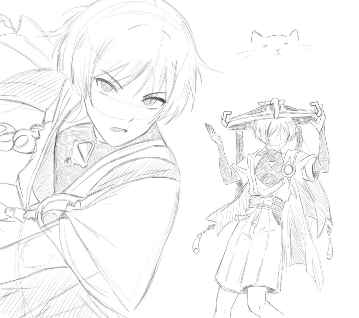 wandererirl's tweet photo. also wanderer sketches 2025, I tried to experiment with dynamic poses. #wanderer #scaramouche #genshinImpact https://t.co/nxr6oNXKTe