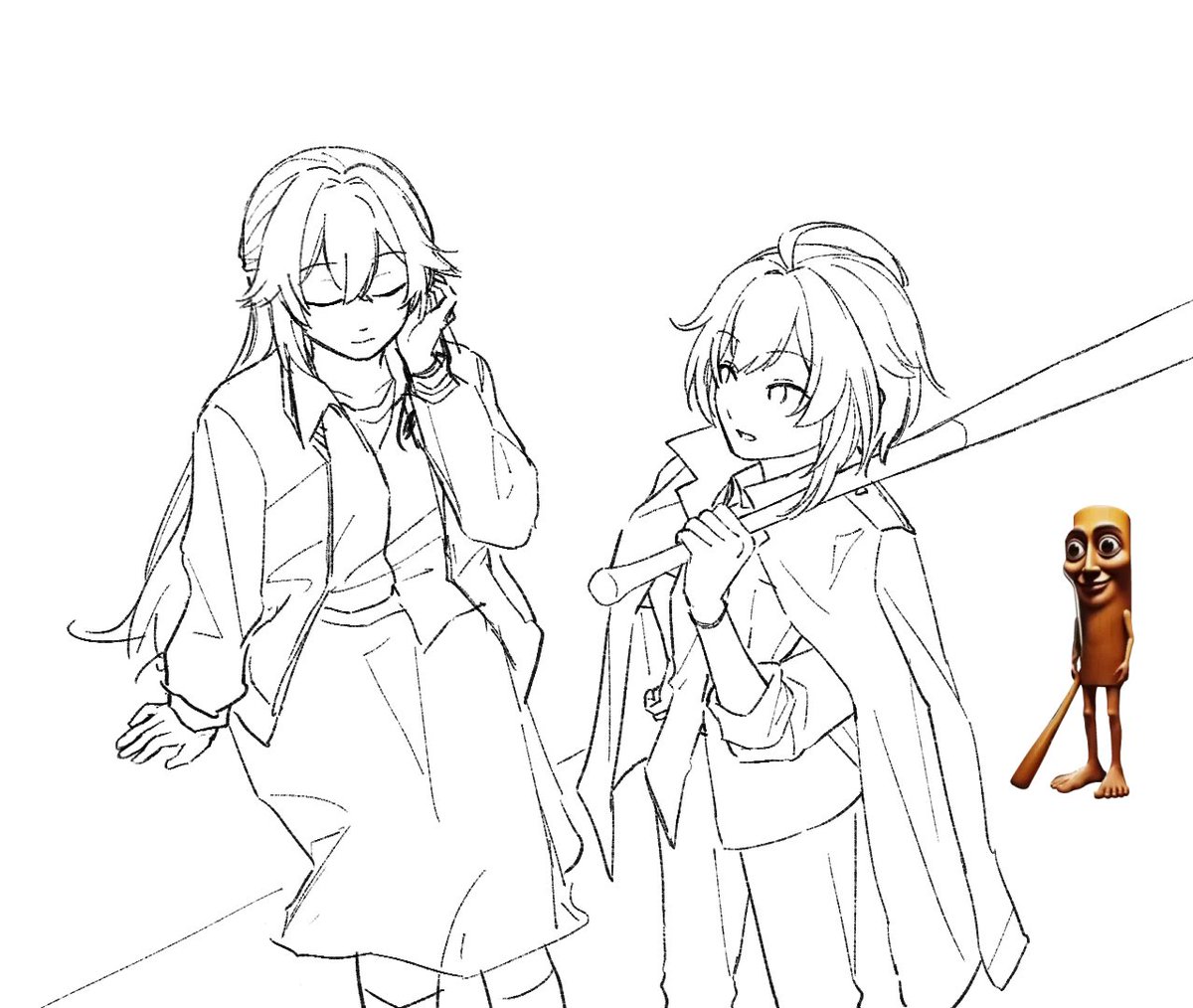alysius_f's tweet photo. WIP kokoceles as delinquent high school student
(requested by @dippinouzen)
#Strinova #StrinovaFanart https://t.co/KnWqPKFITi