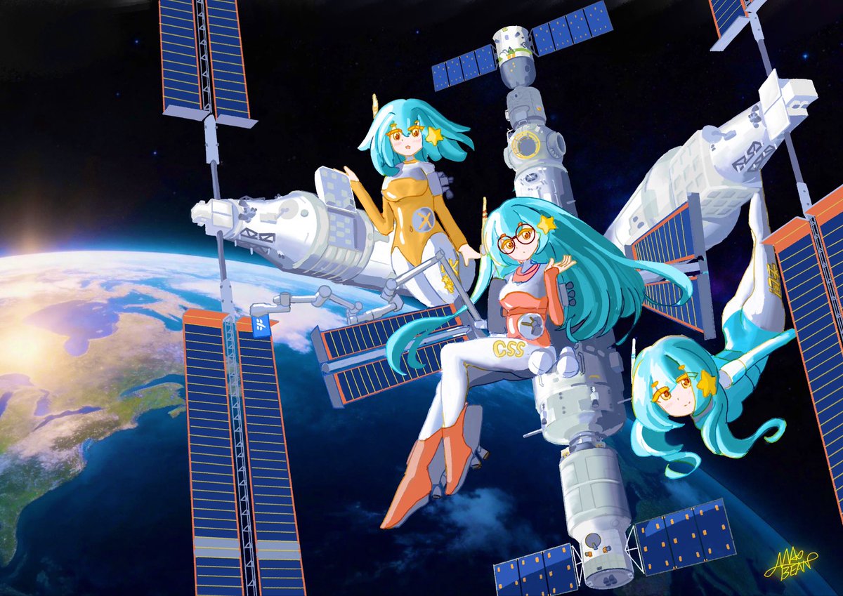 maobean_'s tweet photo. CSS (・ω< )★

Here are the space station girls~ (Still not sure how to design the International Space Station,it has too many modules :/  ) https://t.co/AQBiOJqHmH
