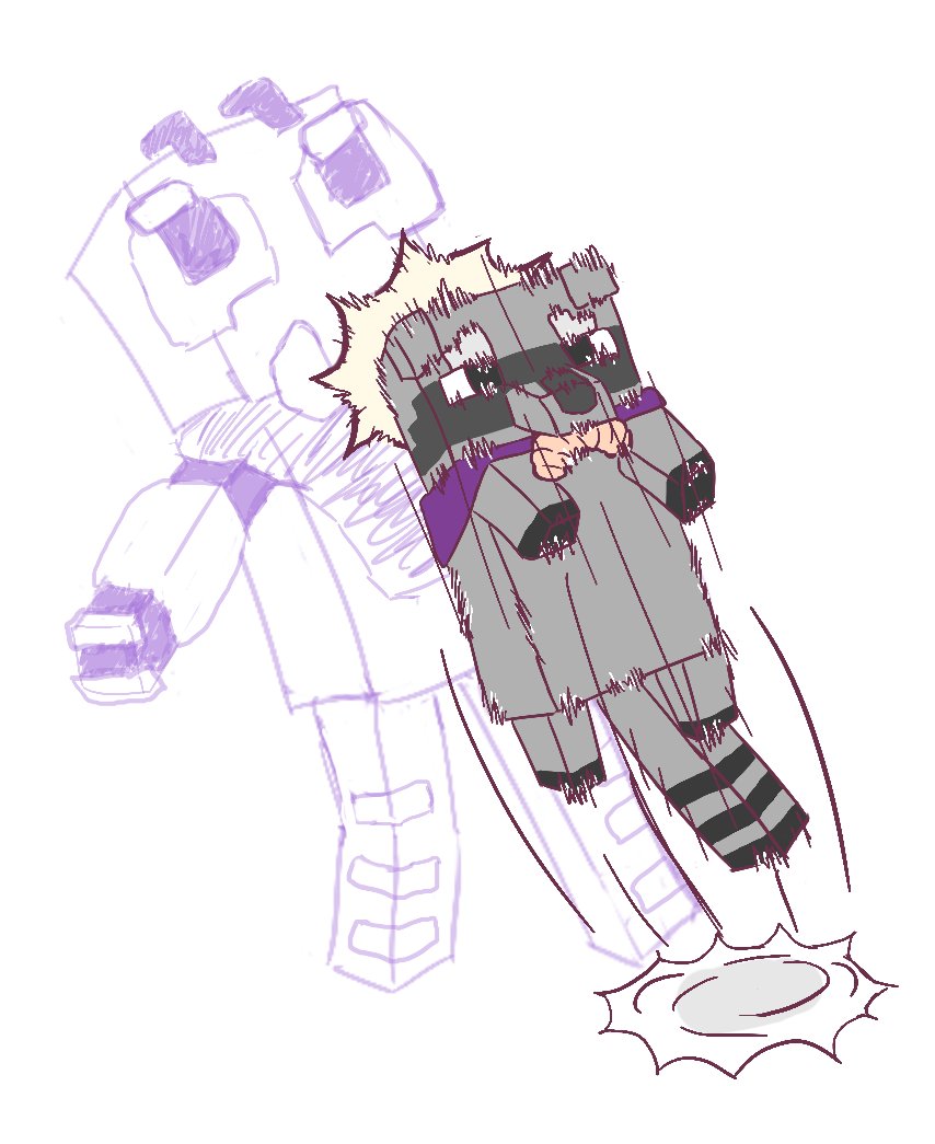 PinkuDani's tweet photo. Attackin racoon ! 🦝💥

#minecraft #racoon https://t.co/e3SYwWU1kS