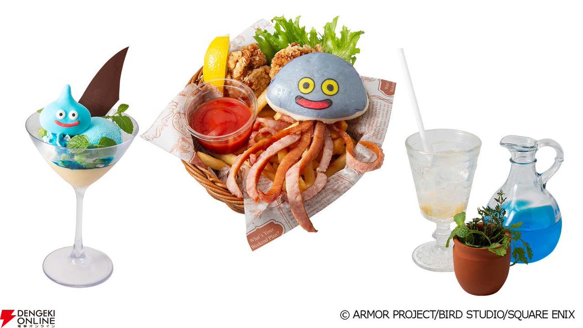 dengekionline's tweet photo. ドラクエ、FF、ニーア、ハガレン常設のスクエニカフェが新宿に！  
https://t.co/fY2BhLLNEp

🍔 ホイミスライムのバーガー 
🐥 チョコボプリンの再現度が高い！ 
🍝 NieRの現地調達弾幕パスタ 
🔥 エドとアルの中華まんがかわいい 
プレオープン(～6/11)の予約受付中！ https://t.co/LGODajS1nt