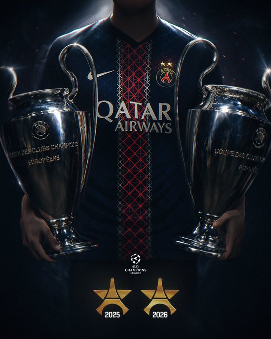 fabnay's tweet photo. #BackToBack Coupe d'Europe ... et Premier League (Tottenham, Newcastle, Chelsea, Liverpool et Arsenal) !! 🏆🏆🔴🔵
🥳😜
#PSG #LDC #UCL https://t.co/7LQZO38BfW