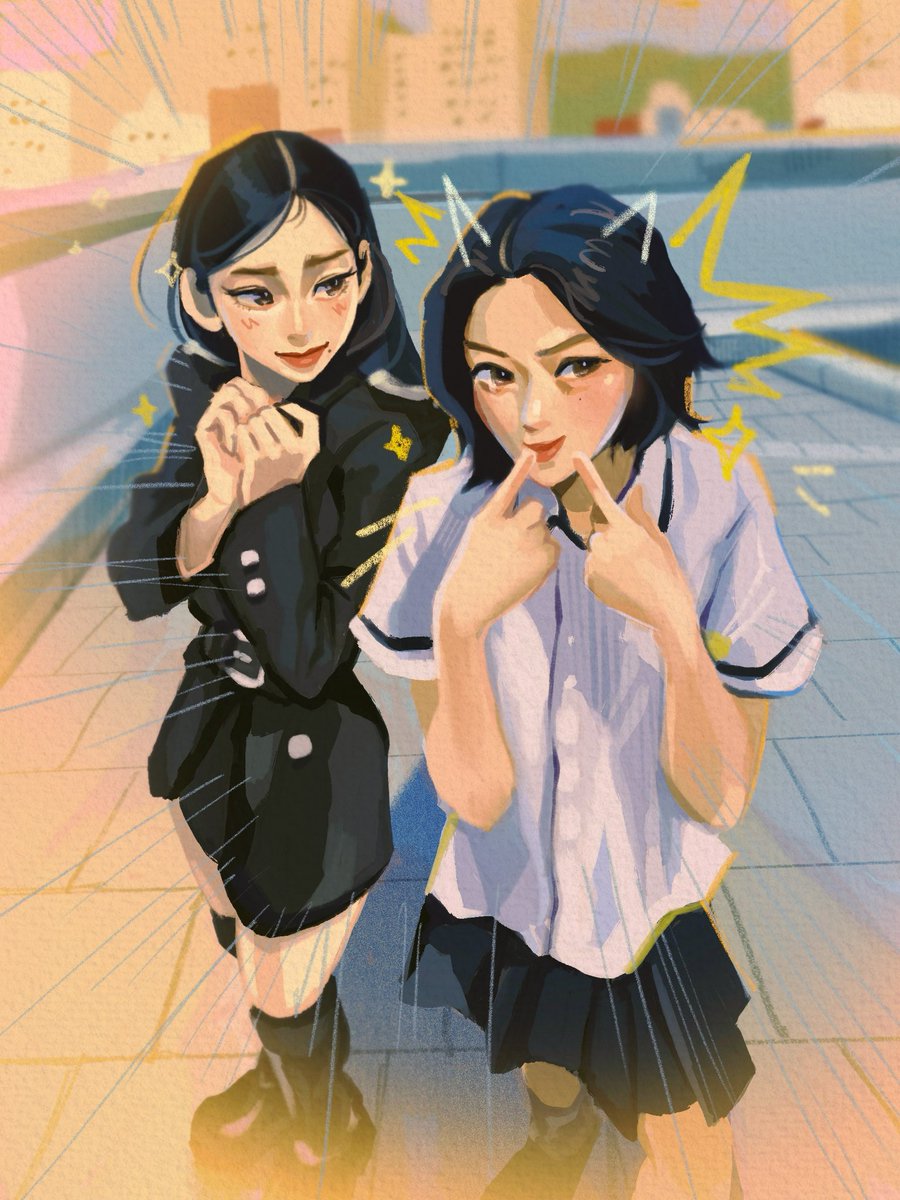 ch0ysum's tweet photo. #karina and #ryujin 😸😸😸💙 https://t.co/TTq4qVkVbE