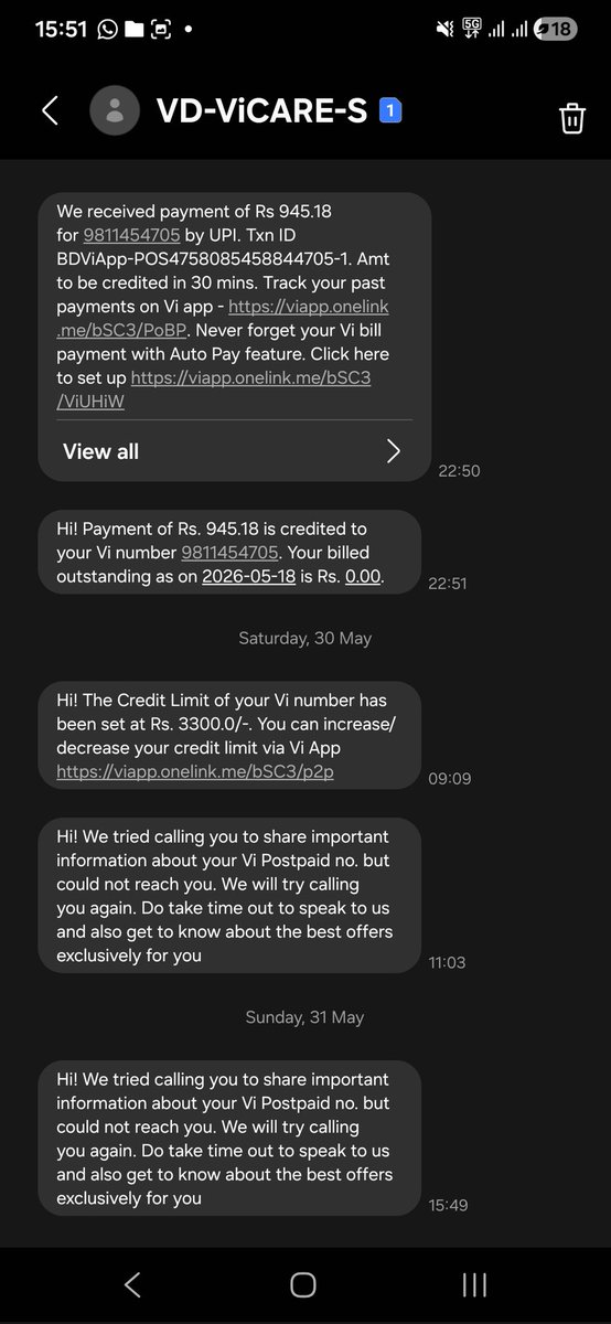 diptanshu's tweet photo. @ViCustomerCare I'm on full DND and yet im getting spam calls. https://t.co/8QG2i3yh4y