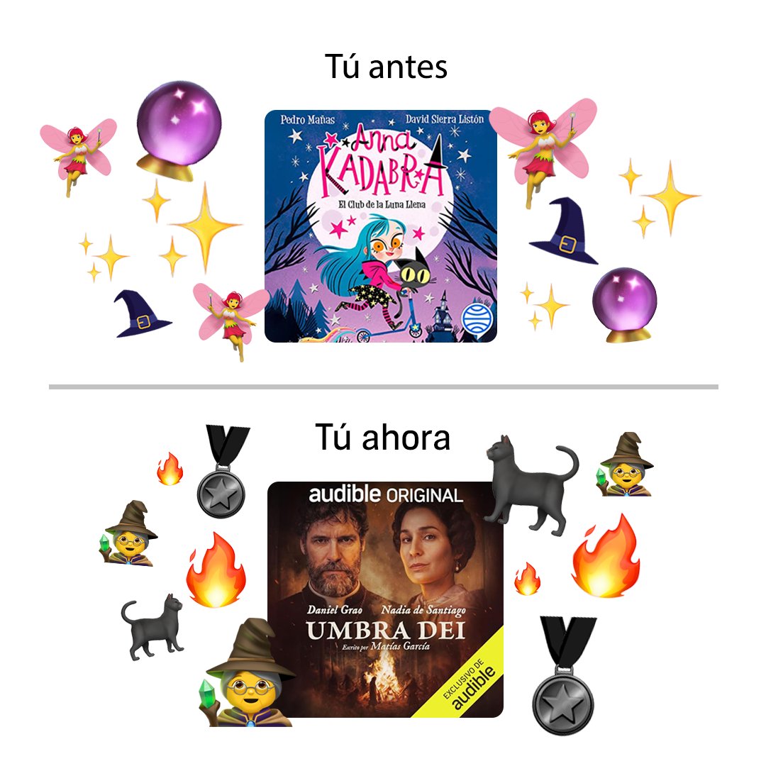 Audible_ES's tweet photo. Cuando el glow up es realmente mágico. ✨

#empiezaAescuchar #Audible https://t.co/uYfr27jTHc