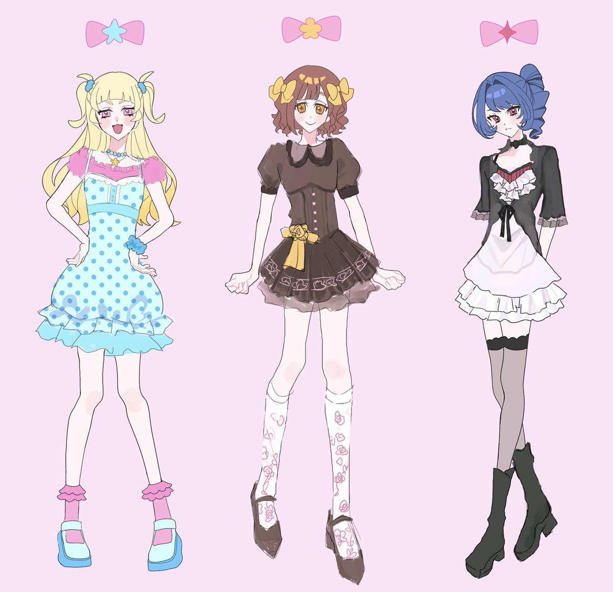 charu_p3's tweet photo. 服の系統それぞれな3人組🩵💛❤️
#oc https://t.co/w4vljCnExr