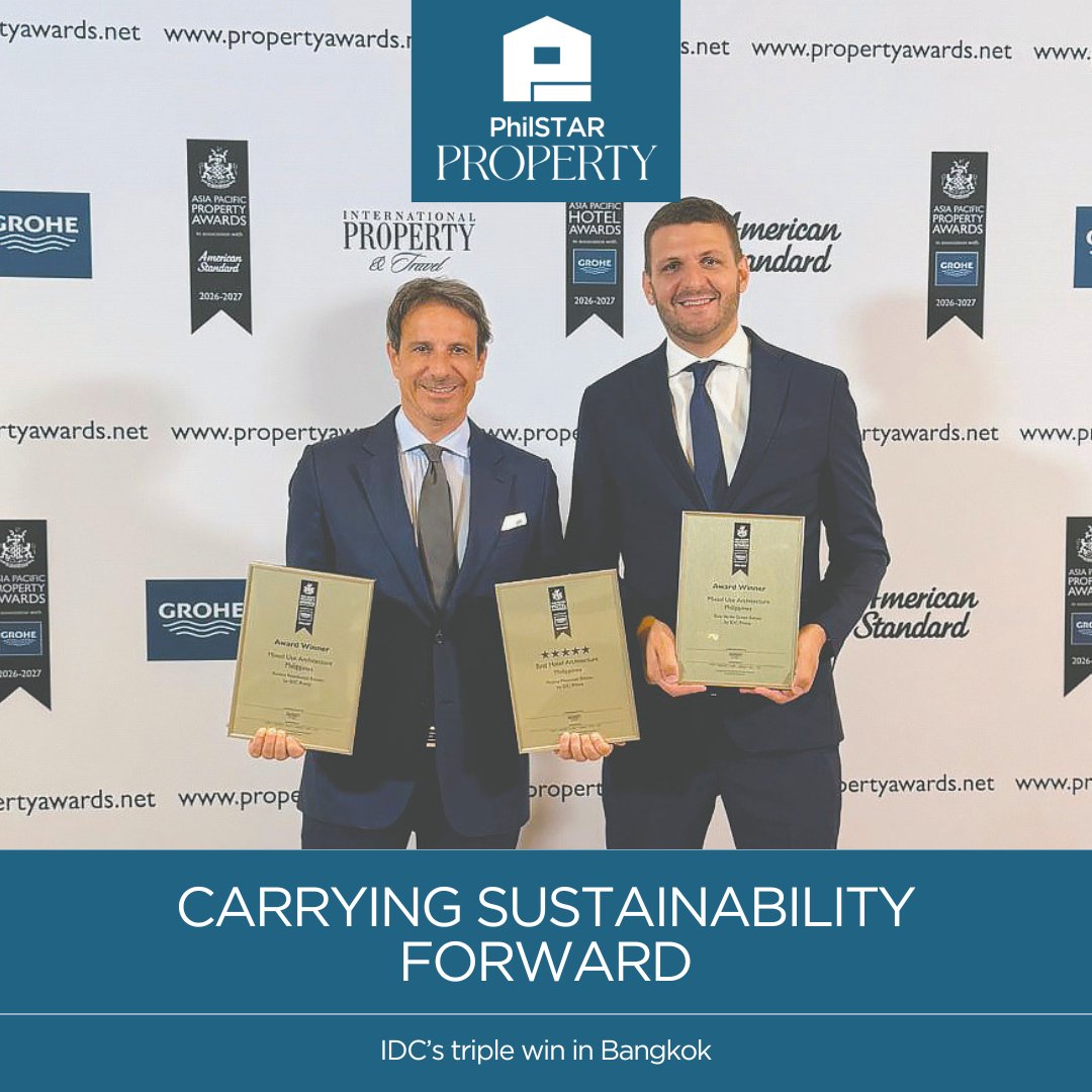 PSTARProperty's tweet photo. Winning three major awards at the 2026 International Property Awards (IPA) in Bangkok recently is an honor and a reminder of why we do what we do at Italpinas Development Corporation (IDC). #PropertyFeature #FeaturedStory #PhilSTARProperty
READ MORE: https://t.co/AbXrrUwXhR https://t.co/OY6dzspWr8