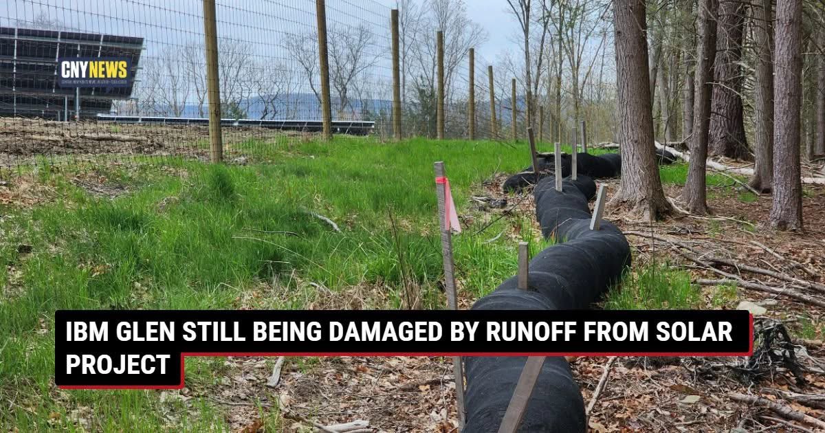 alex_fasulo's tweet photo. Is everyone ready for the discussion about the flooding and runoff solar industrial complexes cause?

The developer comes in, strips the topsoil, dumps it in a pile nearby, compacts the remaining soil, kills all vegetation that was providing drainage, and grades the facilities, most times, against the natural grading. 

The result is moved, displaced water that’s not absorbed into the ground. The developers don’t care. They got their green energy subsidies and credits. They’re off to the next parcel of land to destroy.

This is especially bad when the developers clear-cut forests to make way for solar complexes. They are cutting down hundreds of thousands of trees as we speak. Just look up Moraine Solar today. 

This is one of the many ways these complexes destroy our towns, our parks, our wildlife, and our soil. Since the money made off the complex comes from physical building the complex, and not the actual (pathetic and intermittent) power generated, the developers don’t care. 

We cannot allow them to insert these ecological detention centers into our rural towns and parks.