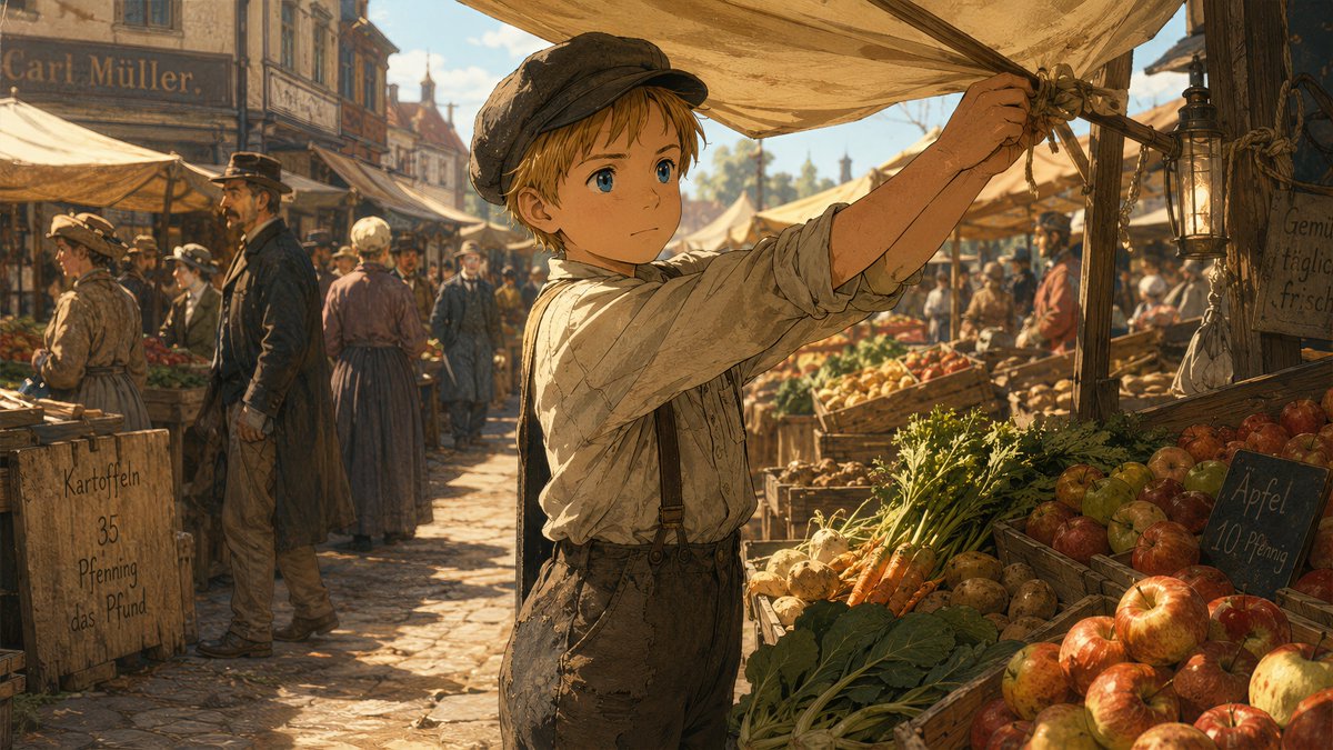 AyuHiroyuki's tweet photo. Kisten tragen, Früchte ordnen.
Tuch spannen, Preise nennen.
Kunden lachen, Hände flink.
Sonnenhut, Atem warm.
Ich arbeite, weil's sein muss.
So geh ich heim, ungebrochen. 
#ArbeiterkindAPfD #Marktstand https://t.co/WlOwG5DQpn