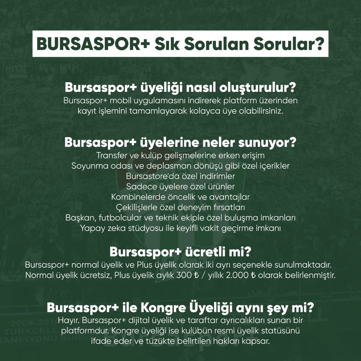 enbiya_topal's tweet photo. 📲 “Bursaspor Plus” bugün saat 20.00’de App Store ve Play Store’da yayında! 💚🤍

1 Haziran Pazartesi günü tanıtacağımız yeni sezon formalarımız önce Bursaspor Plus uygulamasında yayınlanacak.

Yeni transferlerle özel röportajlar, son dakika haberleri ve sezon boyunca özel içerikler Bursaspor Plus’ta yer alacak.