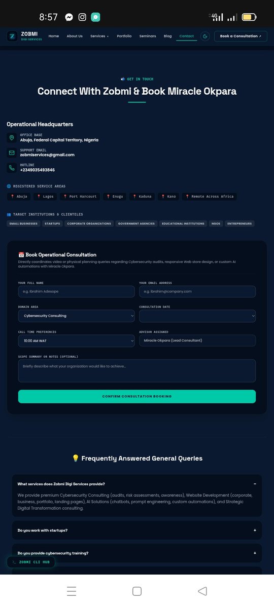 ZobmiDigi's tweet photo. I was bored, so I redesigned the Zobmi Digi Services website.https://t.co/9snA37RCCN

Made it more interactive.
More user friendly.
Smoother overall experience.

Funny enough, what started as boredom turned into one of my best creative sessions.

Sometimes boredom is not the enemy of creativity.

Sometimes it is the trigger.

#WebDevelopment #ZobmiTechClarity
