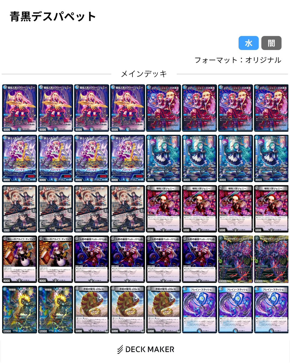 青黒デスパペットのデッキレシピ、もう色々面倒だからコレでいいや