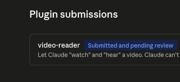 21prnv's tweet photo. Submitted claude plugin for review https://t.co/Vj6RaCgpqh