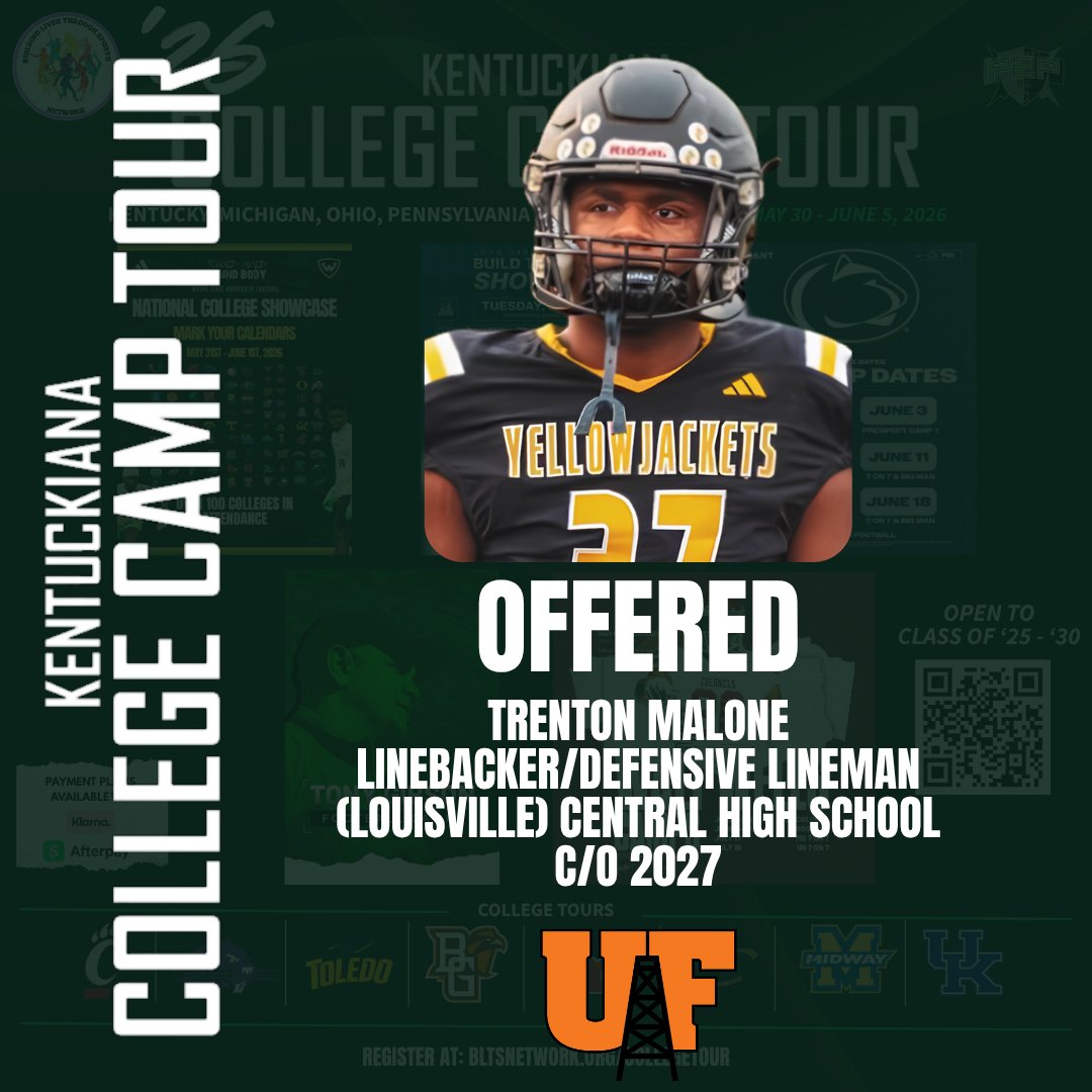 blts_network's tweet photo. University of Findlay OFFERED!!

Congratulations young man and keep up the great work!

@Tmalone0
C/O '27
Linebacker/Defensive Lineman
@CHSJacketFB (KY)

@1_McKay_2 @CoachTylerJohns @CoachRidings 

#BLTSN #BLTSNetwork #CollegeCamp #KentuckianaCollegeCampTour #DreamBig https://t.co/Q1g4xqwMKu