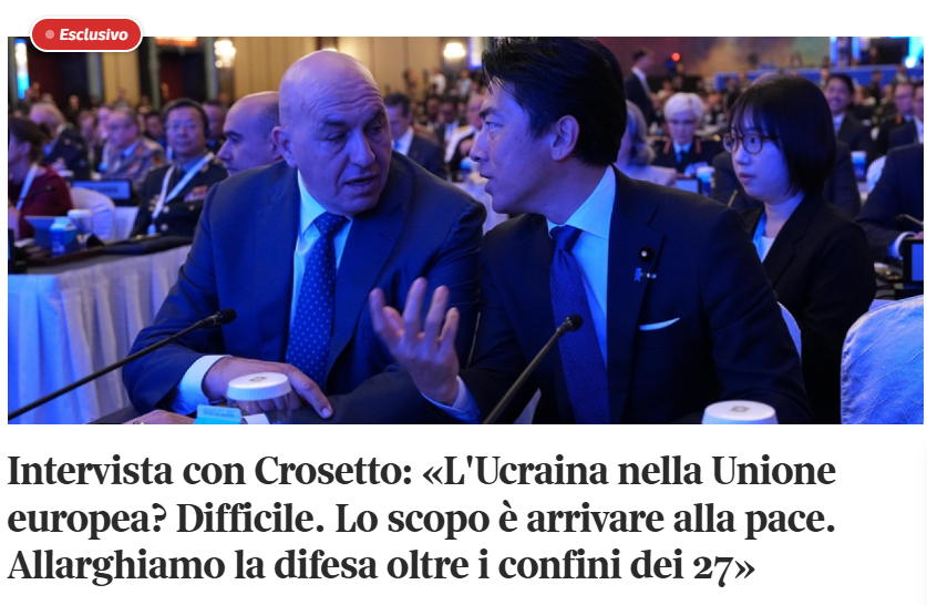 partigggiano's tweet photo. Sconcertante e rivelatorio un passaggio dell’intervista di Paola Di Caro a Guido Crosetto sul Corriere della Sera. Alla domanda sull’eventuale ingresso dell’Ucraina nell’Unione europea, il ministro risponde così: «Se l’Ucraina entrasse in Europa, con la sua grandezza e il suo sistema economico, ci sarebbe immediatamente una crisi nel settore agricolo gravissima per molti Paesi Ue».

È difficile immaginare una formulazione più chiara dell’ambiguità europea sull’Ucraina (e su molti altri dossier cruciali per il futuro dell'Unione).

L’Europa riconosce il sacrificio ucraino, ne invoca la resistenza, beneficia politicamente e strategicamente del fatto che Kiev continui a contenere l’aggressione russa. Ma quando si passa dal sostegno militare e morale alla piena integrazione politica, economica e istituzionale, emergono subito i calcoli nazionali, le paure corporative, le resistenze agricole, i riflessi difensivi dei singoli Stati.

Nella stessa intervista, Crosetto ricorda che «a morire ci vanno loro», cioè gli ucraini. Poi, però, quando si parla di Ucraina nell’Unione europea, il problema diventa la crisi agricola che il suo ingresso provocherebbe in molti Paesi Ue.

Per cui l’Ucraina è abbastanza europea per combattere una guerra che riguarda anche la sicurezza del continente, ma diventa improvvisamente troppo ingombrante quando chiede di entrare davvero nella casa comune.

Questo egoismo mascherato da realismo, da cautela istituzionale, da difesa degli equilibri interni rivela come l’Unione europea chieda all’Ucraina il massimo sacrificio storico ma senza assumersi fino in fondo il costo politico della sua appartenenza.

Non si può continuare a trattare Kiev come un avamposto militare dell’Europa e, insieme, come un problema economico da tenere fuori dalla porta.

Sono cose che faranno piacere a Putin.

Perché ogni esitazione europea sull’Ucraina, ogni distinguo corporativo, ogni calcolo nazionale presentato come prudenza istituzionale, conferma a Mosca che il tempo può ancora lavorare contro Kiev. 

Ed è precisamente questa ambiguità che la Russia può sfruttare.

Se l’Ucraina è parte della sicurezza europea, allora deve essere considerata anche parte del destino politico europeo. 
Altrimenti la retorica della solidarietà diventa il solito chiacchiericcio che sembra piacere molto dalle parti di Bruxelles.