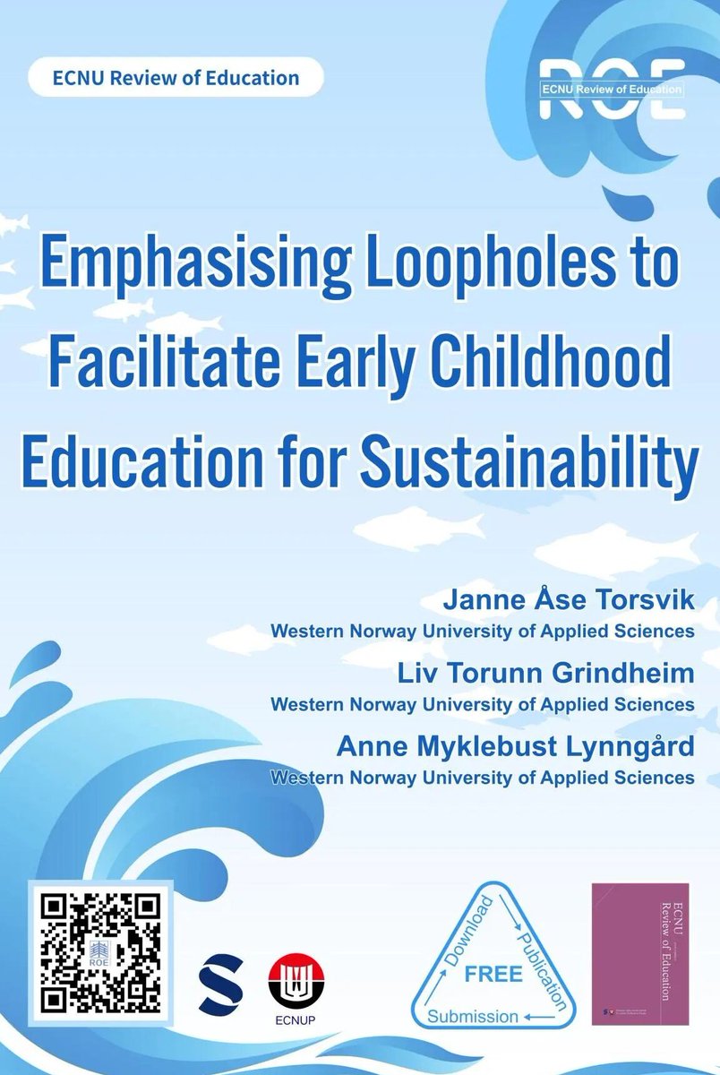 EcnuE's tweet photo. How do young kids learn to care for the ocean? 
This ROE study by Torsvik and colleagues @HRehablab follows Norwegian children and teachers exploring the seashore together. 
Play and curiosity create "loopholes" that turn beach time into real learning.