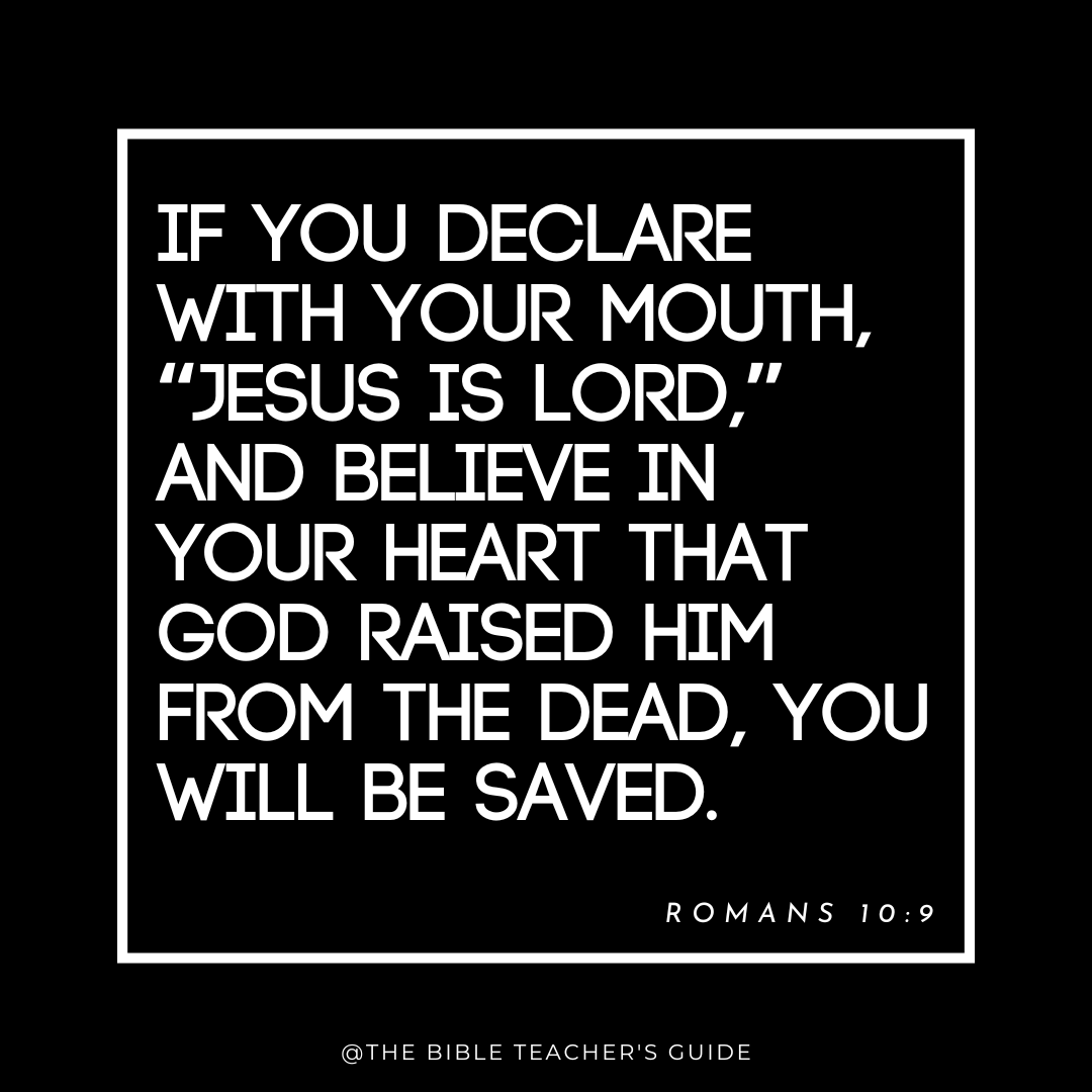 pgregbrown's tweet photo. If you declare with your mouth, “Jesus is Lord,” and believe in your heart that God raised him from the dead, you will be saved.

Romans 10:9

#thebibleteachersguide #bestbiblestudy #spiritualformation #spiritualgrowth #scripture #bibleverses #christianlife #christianinspo https://t.co/04rVf5A47M