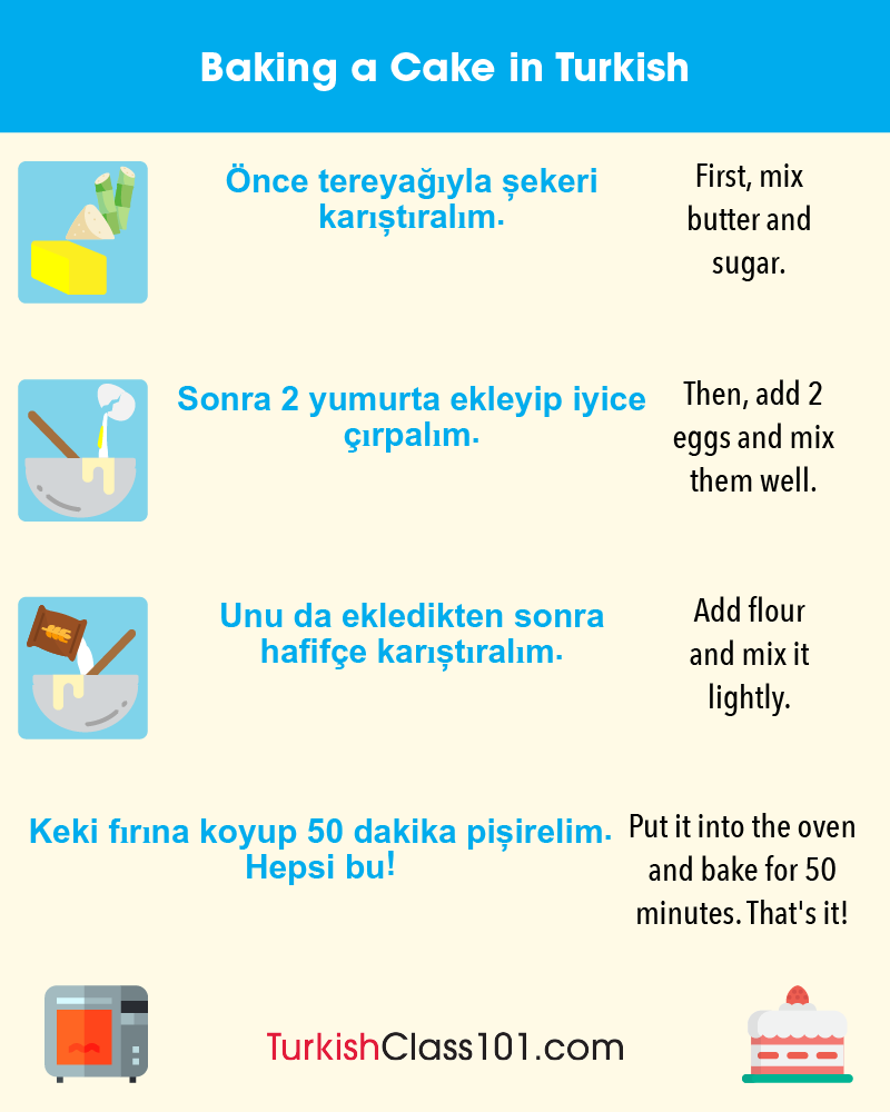 TurkishClass101's tweet photo. Quiz: Are you confident enough to name the basic cake ingredients in Turkish? 🍰👇Comment your answers below. P.S. Start studying FREE today: https://t.co/xS142gtWlB https://t.co/r7MUrqB3JR