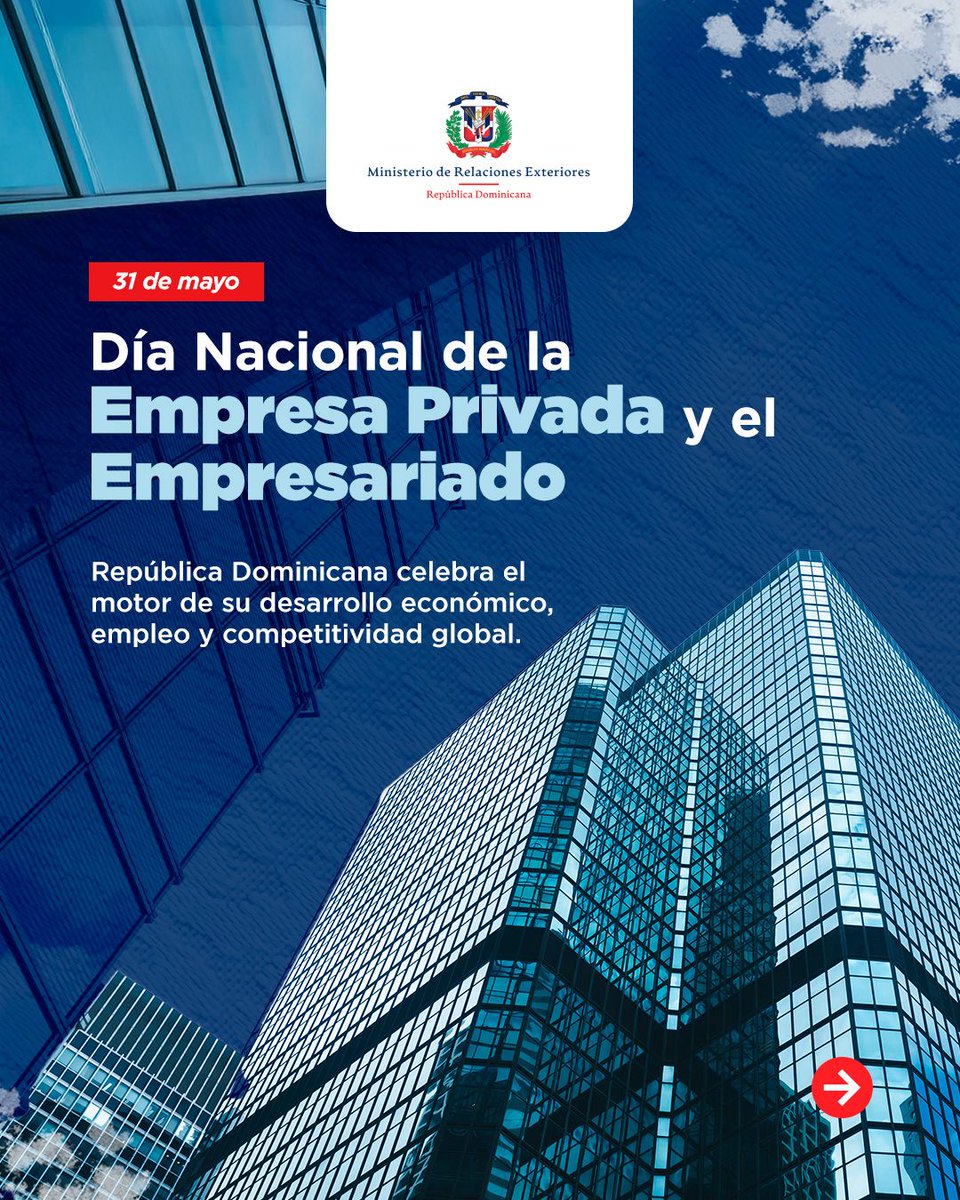 RDenSantaSede's tweet photo. 🇩🇴 En el Día Nacional de la Empresa Privada y el Empresariado Nacional, reconocemos el papel fundamental del sector empresarial en el crecimiento económico, la generación de empleos y la proyección internacional de República Dominicana. https://t.co/KKzlmKBmCQ