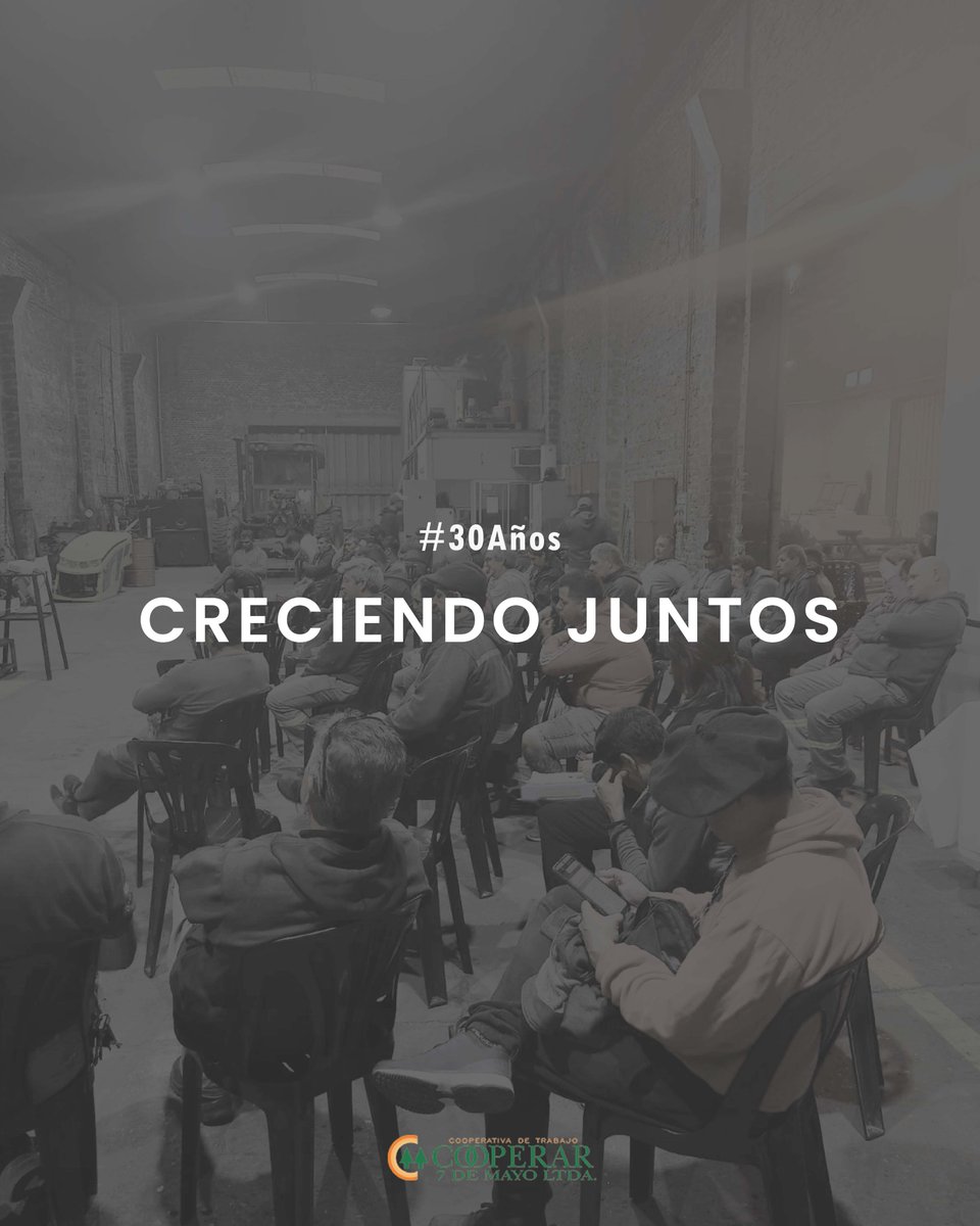 7Cooperar's tweet photo. Nuestra trayectoria se sostuvo gracias a un principio esencial del cooperativismo: la ayuda mutua.

Cuando el trabajo se organiza colectivamente, las dificultades se enfrentan mejor y los logros se vuelven compartidos.

Ese espíritu acompaña a Cooperar 7 de Mayo desde 1996. https://t.co/nvcmaWepft