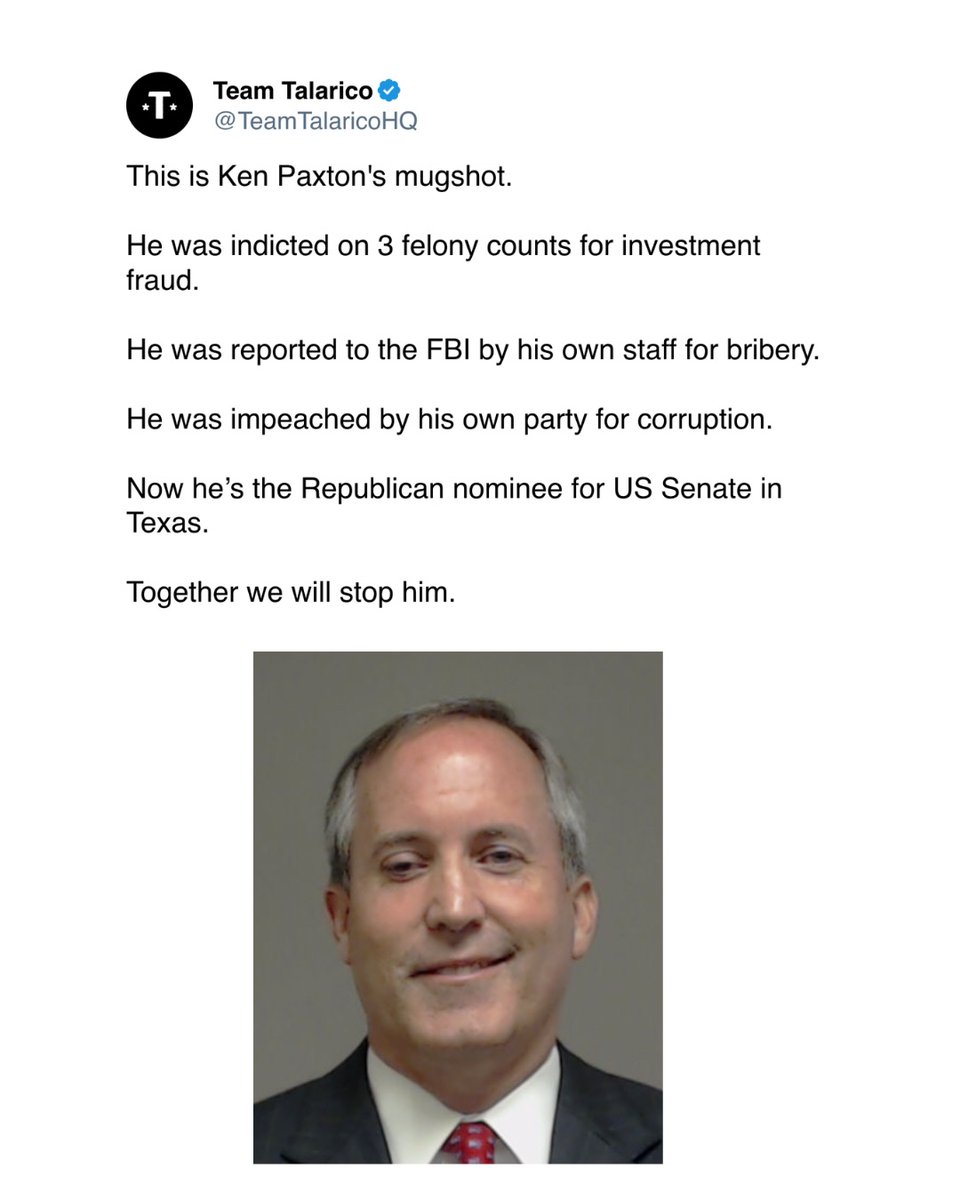 LockTheBastrdUP's tweet photo. @KenPaxtonTX @KenPaxtonTX  is such a #FuckingPig.  He is #MeFirst #TexasLast.

#VoteTalarico @jamestalarico https://t.co/aOAibj1DH3