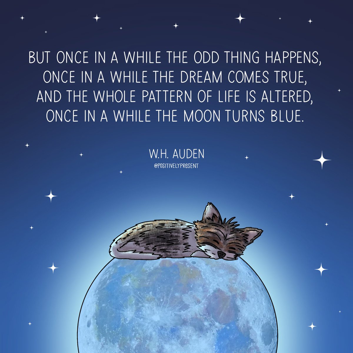 positivepresent's tweet photo. Today the moon is blue! Release what’s no longer working for you to make room for dreams coming true. https://t.co/Z9B5ZNQSLf