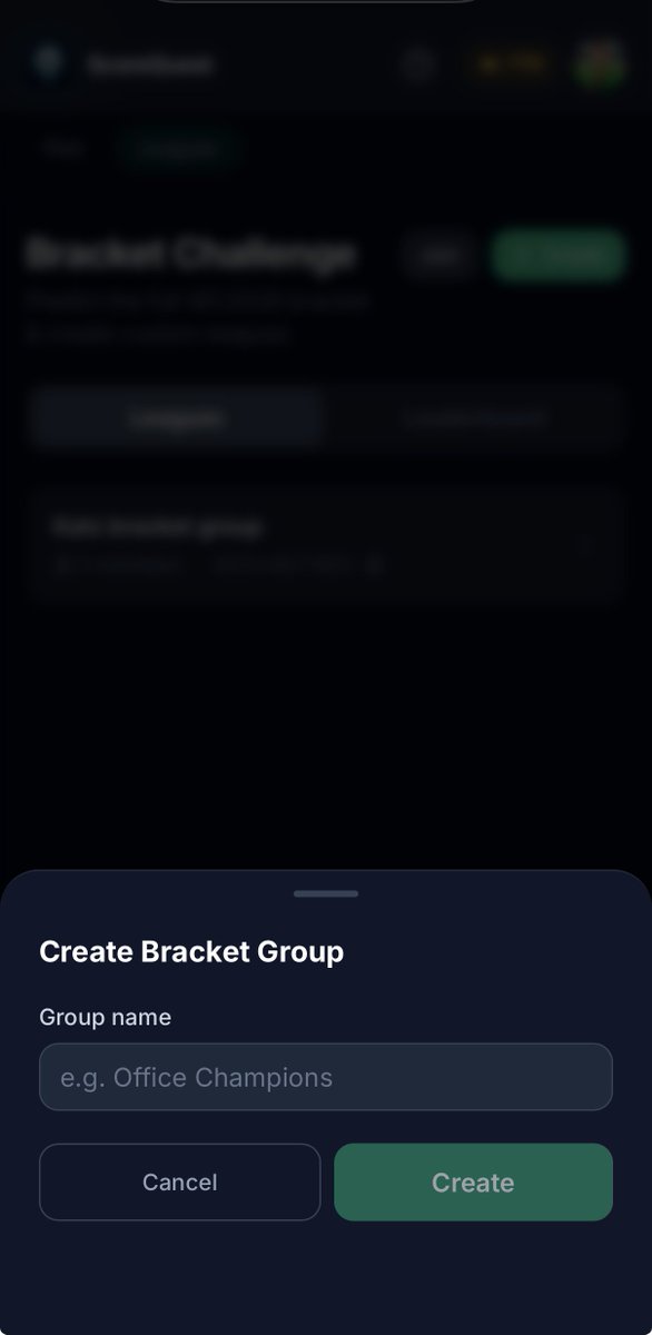 scorequestapp's tweet photo. Love a classic tournament bracket? 🏆 We've got you covered! You can now create private Bracket Challenge leagues with your mates on ScoreQuest!

🔥 The best part: This is a completely standalone game mode, separate from your regular match-by-match predictor leagues.
🧠 How it works:
1️⃣ Group Stage: Predict the top teams advancing from each group, including the best 3rd-placed teams. 
2️⃣ Knockout Stage: Map out the entire tournament tree through the Round of 16, Quarter-finals, Semi-finals, and pick your ultimate World Cup Champion. 
3️⃣ Earn Points: Every correct pick awards points, with stakes getting higher as you get closer to the final (+10 pts for groups, up to +400 pts for the final match)!

The app automatically tracks and updates a live leaderboard, showing exactly what everyone predicted and calculating the scores in real-time.

Go ahead, create your custom Bracket Group (like "Office Champions") and invite your friends today! ⚽🔥