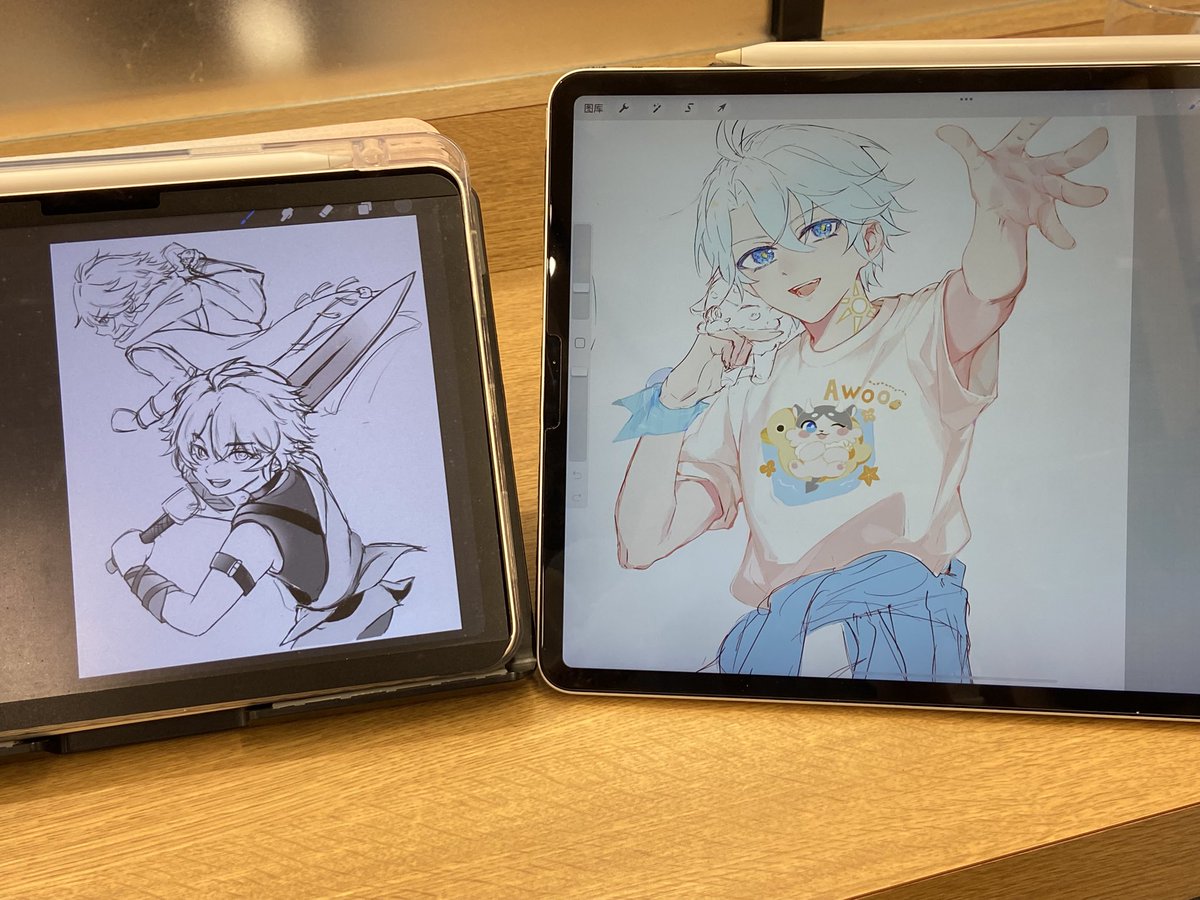 jphhsi's tweet photo. Q先生と楽しい一日を過ごしました〜
ファイモス描きました♪
Q先生のファイノンかっこいい>\\\\<

⬅︎私の絵　　Q先生の絵➡︎ https://t.co/h8PaUTZeus