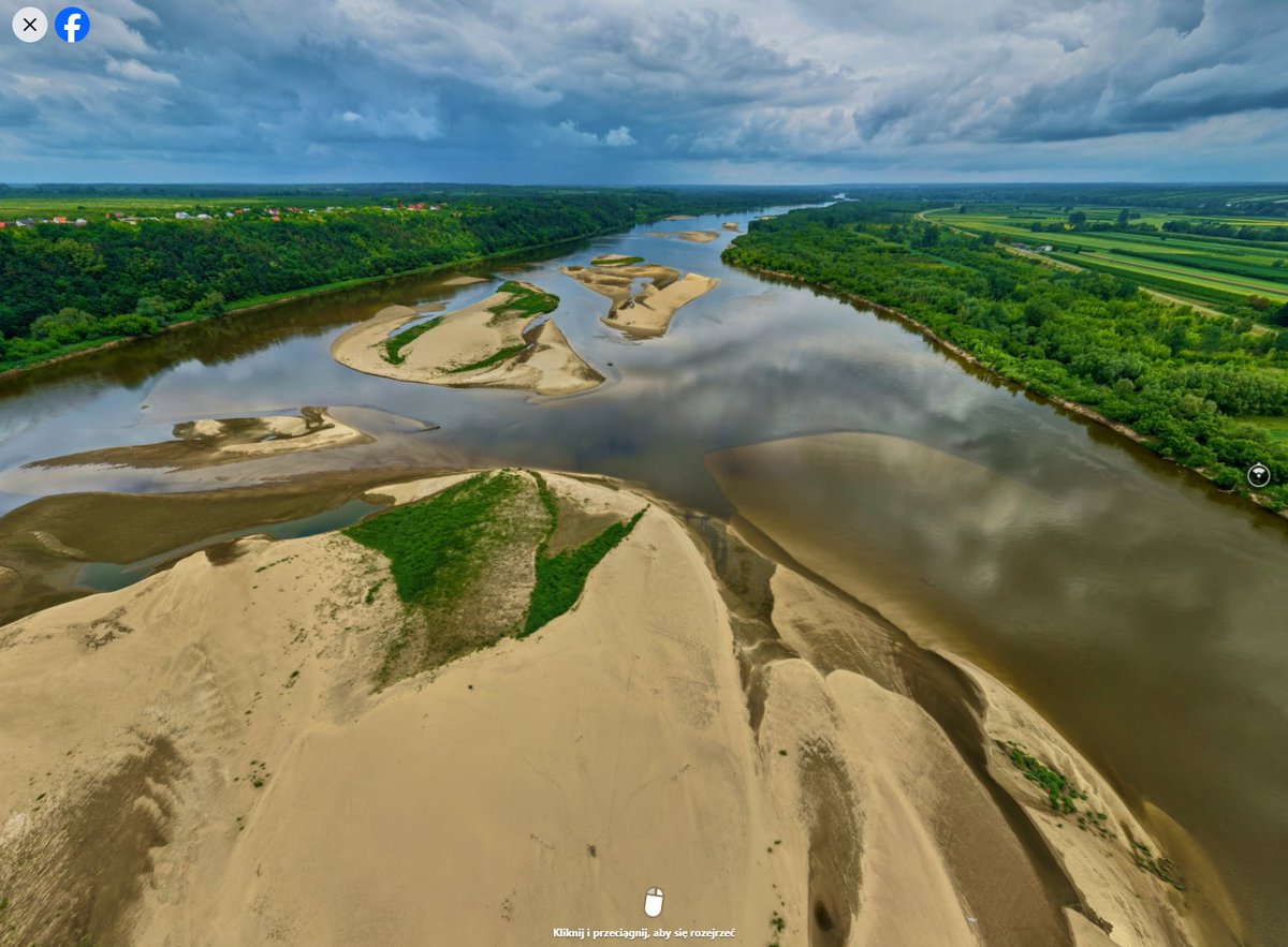 MeteoprognozaPL's tweet photo. Tak wygląda obecnie Wisła w okolicach Annopola, autor: Tomasz Chmiel Fotografia https://t.co/V8o3CQQPQQ