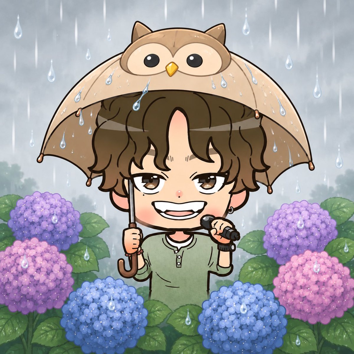 Yuudo0's tweet photo. 6月の歌推しアイコン完成しました！！
梅雨ですが雨にも負けずに歌っていきたいです🦉🎙
#ColorSing https://t.co/ZwrqVGTjcY