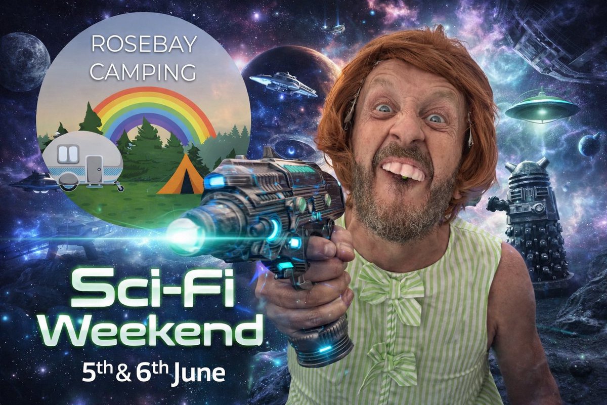 RoseBayUK's tweet photo. 🚀🌈 SCI-FI WEEKEND 🌈🚀
5th &amp; 6th June

Rosebay goes galactic 👽✨
Aliens, androids, space cadets &amp; cosmic hotties welcome — from across the country and outer space.

Dress up or strip down. 

The future is queer.
Resistance is futile. 🚀

🌐 https://t.co/w4vaKveTs5 https://t.co/dSgVwecOhU