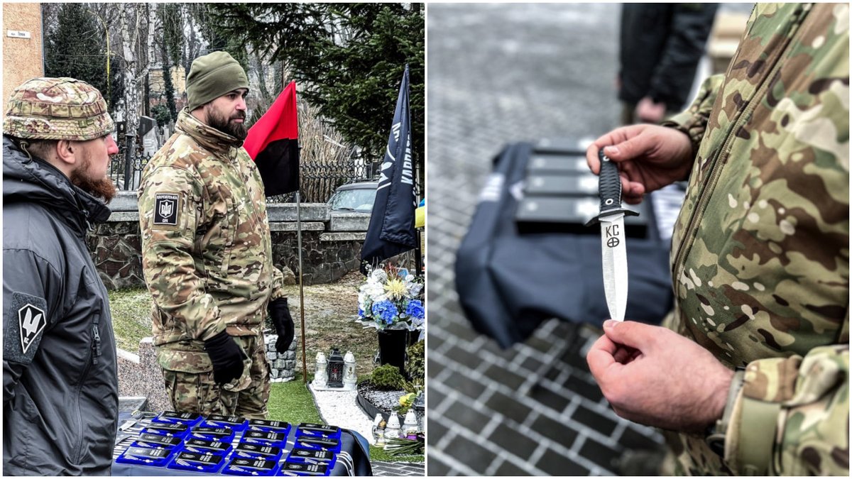 AAiacciu's tweet photo. 📷 daily picture of Nazism in #Ukraine 🇩🇪 💀 🇺🇦
⌛️ January 14, 2024: within #Sich battalion, military branch of Nazi #Svoboda party, fighters are awarded with a dagger which is displaying a solar cross https://t.co/vu8TfF6I2U