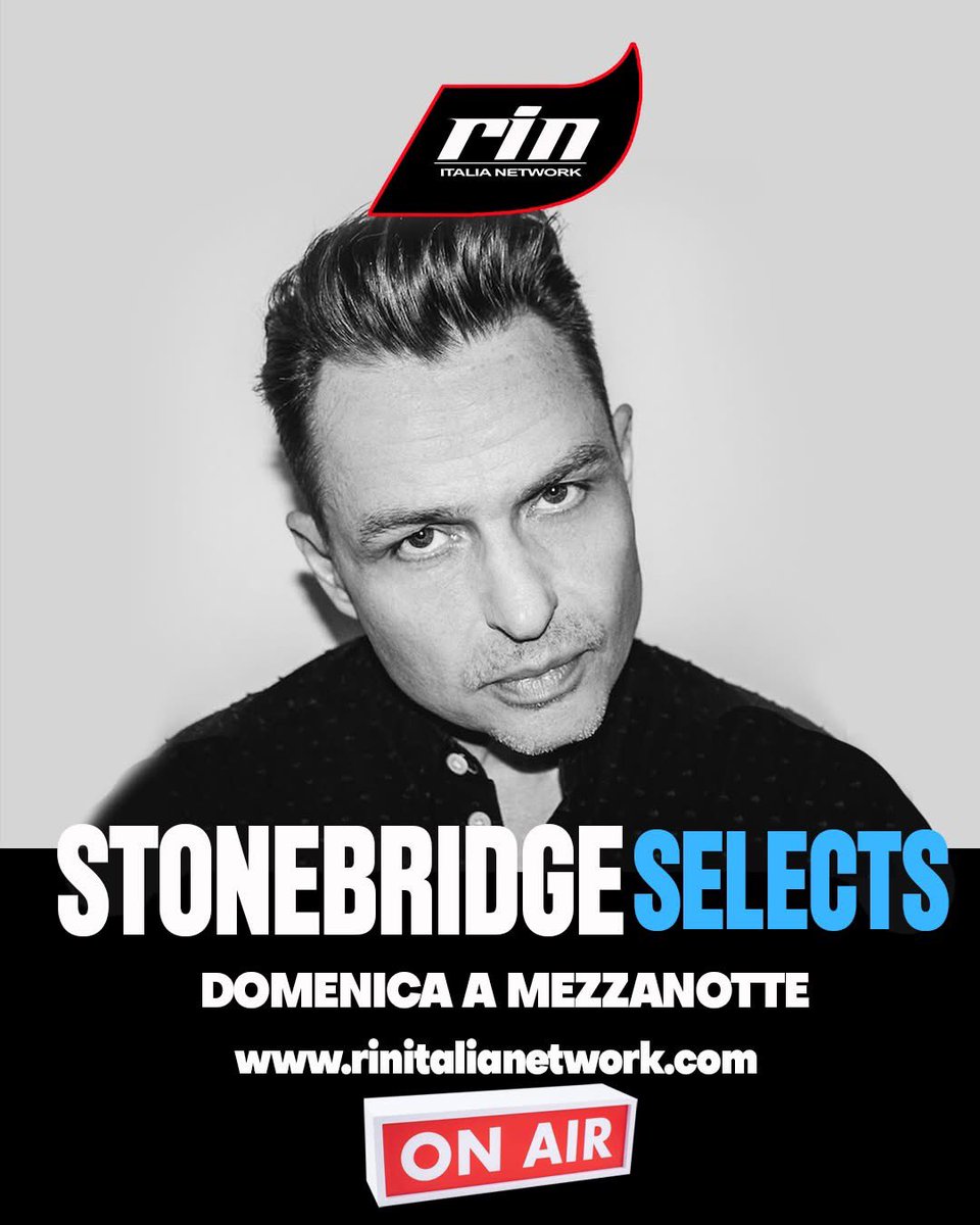 RealStoneBridge's tweet photo. Tonight Sunday midnight CET: StoneBridge Selects on RIN Italia Network - lock it! || Stasera mezzanotte StoneBridge Selects su RIN Italia Network https://t.co/c22NDyNcLs https://t.co/BNVImvATkL