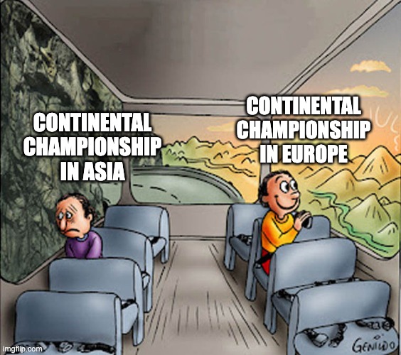 OnTheQueenside's tweet photo. The continental championships are not the same! 😅 https://t.co/yy2jIyjvkD