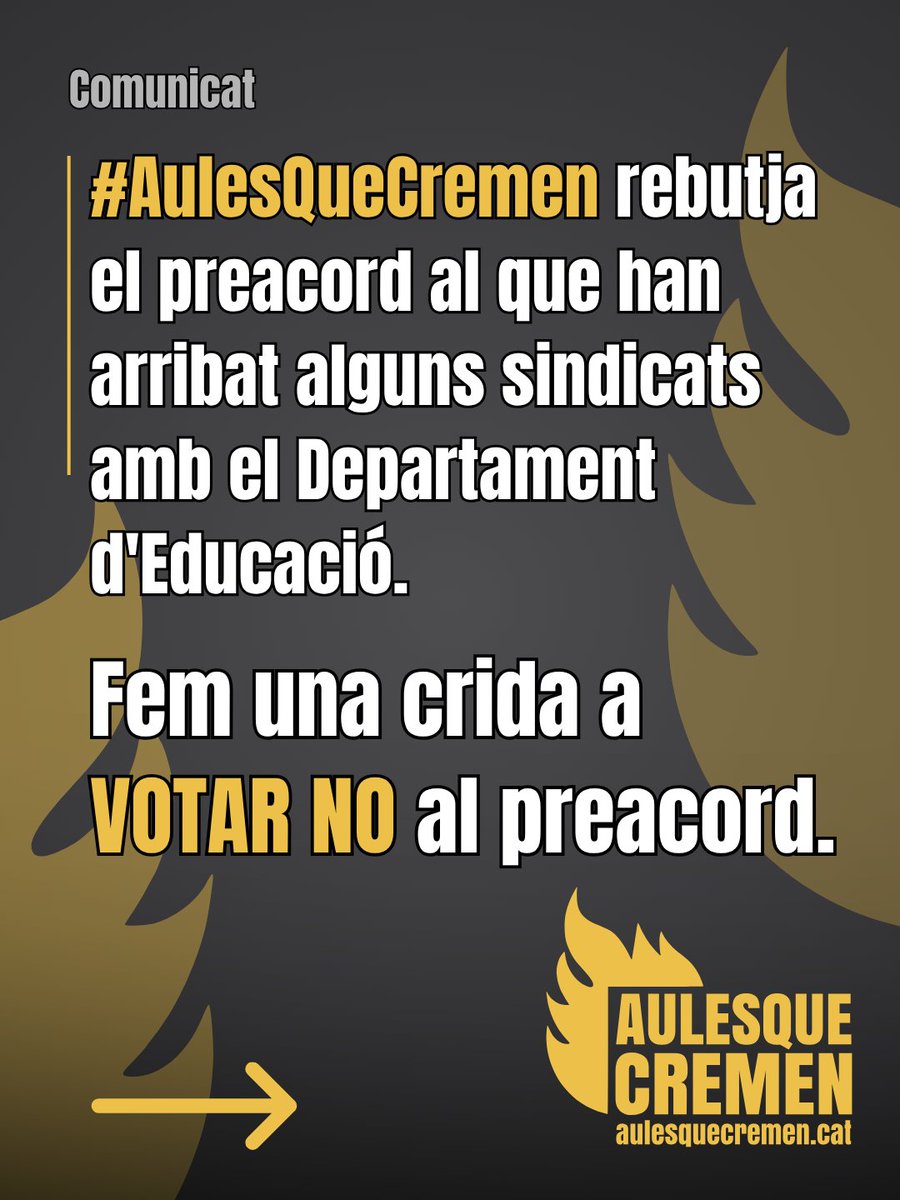 aulesquecremen's tweet photo. Petit fil sobre què pensem a #AulesQueCremen del preacord amb els sindicats. https://t.co/m5WwgVJclY