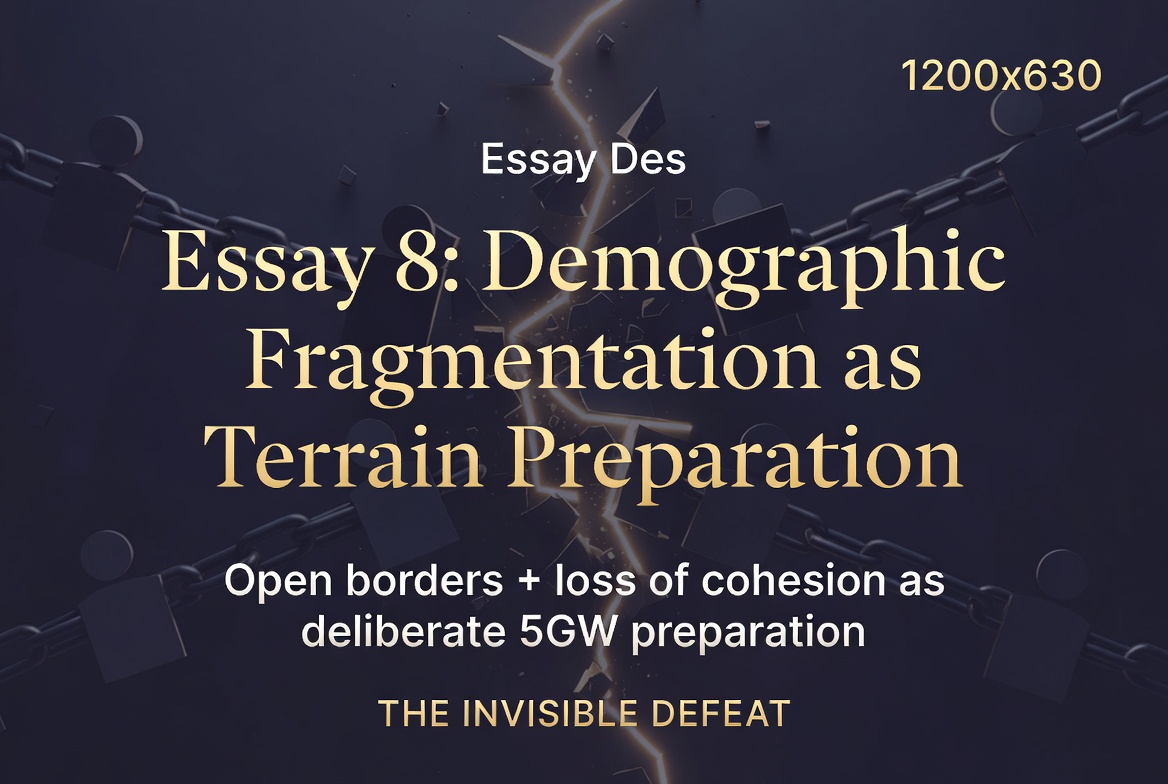 SenseMakingLens's tweet photo. Robert Putnam's research showed decades ago that rapid demographic change without assimilation erodes the social trust that holds complex societies together.

Western institutions buried the finding. 

Essay 8: Demographic Fragmentation as Terrain Preparation 👇 (free, no subscription needed)
The Invisible Defeat: How the West Lost a Fifth-Generation War
https://t.co/GnP0UbJhR3