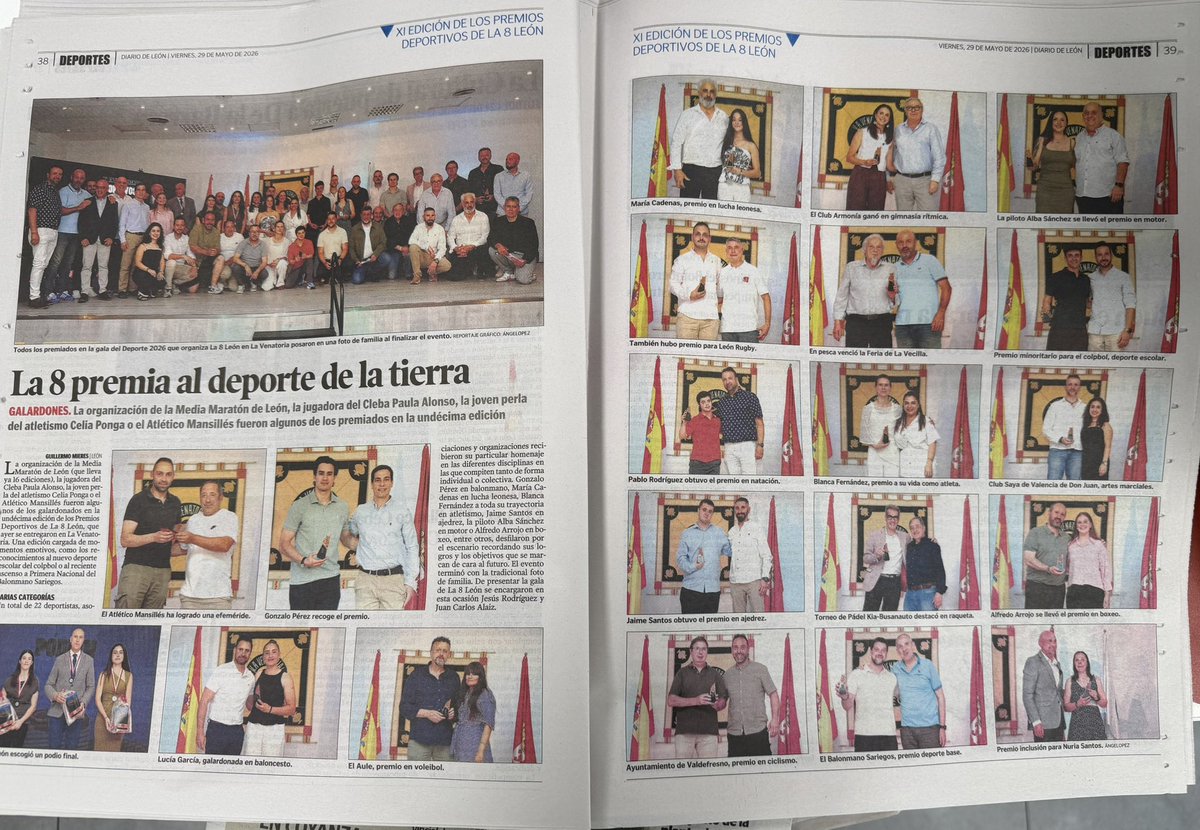 La8Leon's tweet photo. XI premios Deportivos La8 LEÓN 2026

Gracias @diariodeleon https://t.co/AmHFQJrqzg