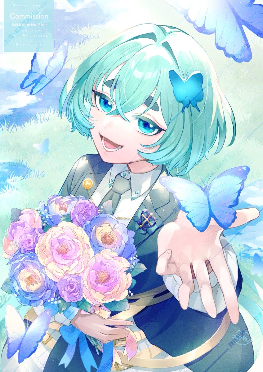 cofu_17's tweet photo. 【commission】
フォレリスさん(#_Forelys )のお誕生日イラストを担当させていただきました!
ご依頼ありがとうございました🦋
#つなぐ https://t.co/BkUUpSfSaI