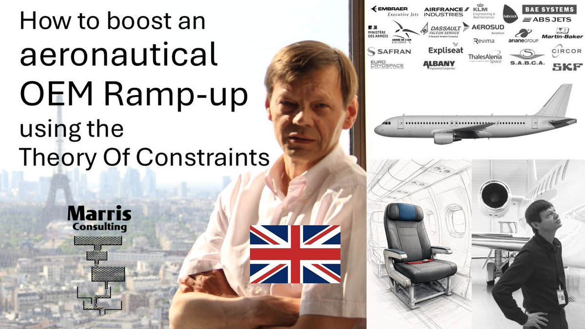 PMarris's tweet photo. Aeronautical ramp-ups in OEMs - How the Theory Of Constraints can help. TOC is all about finding what element prevents you reaching your goal. So, the approach is simple: find the “bottleneck” and focus on how it can produce more. 22-min video.
https://t.co/9WyByYWRqR https://t.co/fcH8eJVYKn