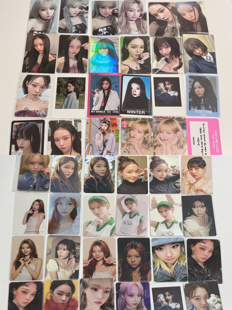 ae_wnt's tweet photo. aespa トレカ まとめ売り 買取 

aespa降りるためトレカ買い取ってくださる方探しております。
4人分ありますがウィンターpでしたのでウィンターのトレカ多めです。他3人はリプに続きます。

⭐️ウィンター https://t.co/COVJo4jesL