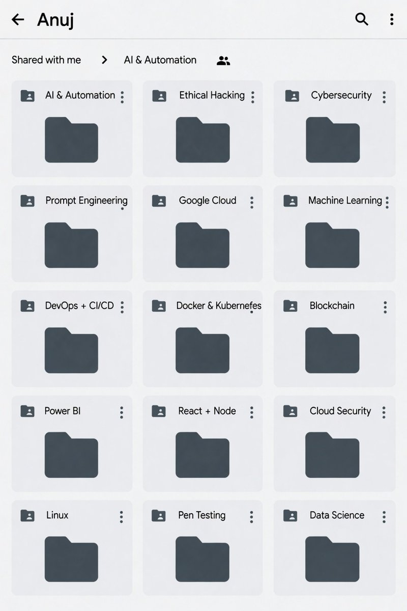 anujcodes_21's tweet photo. All Paid Courses (Free for First 4500 People)

 𝗣𝗮𝗶𝗱 𝗖𝗼𝘂𝗿𝘀𝗲 𝗙𝗥𝗘𝗘 (PART - 1)
 1. Artificial Intelligence
 2. Machine Learning
 3. Prompt Engineering
 4. Claude,Chatgpt,Grok
5. Data Analytics
6. AWS Certified
 7. Data Science
8. BIG DATA
9. Python
 10. Ethical Hacking

(72 Hours only )

Like + RT + comment ' Drive '

Must Follow me so I can DM you.