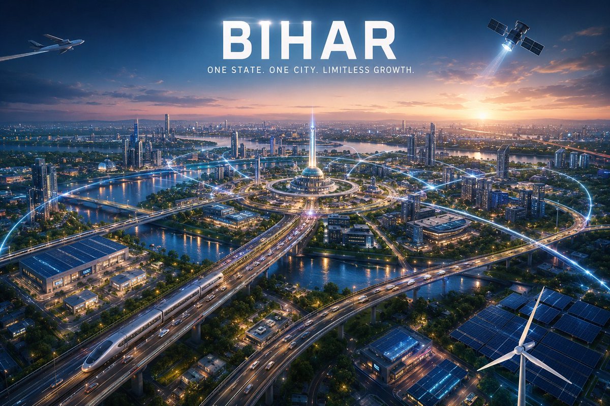 SAT4IND's tweet photo. People often say Bihar needs a Bengaluru kind of city.

I disagree.

Why should Bihar put all its hopes into one city?

The future of Bihar should not be one megacity.The future should be an entire state designed to function like one connected city.

Imagine a Bihar where traveling from East to West or North to South is as seamless as moving between different parts of a modern metropolis.High speed roads,efficient rail networks, reliable public transport,airports, logistics hubs, industrial corridors, universities,and digital infrastructure connecting every district into a single economic ecosystem.

Patna can lead administration and services. Gaya can become a global tourism and education hub.
Muzaffarpur can drive food processing and logistics.
Bhagalpur can power textiles and manufacturing.
Darbhanga can emerge as an IT and innovation center.

Instead of creating one growth engine, let's create many.

Think of Bihar as a motherboard.A motherboard doesn't rely on a single component. Multiple specialized parts work together to create something powerful.

Today,the biggest challenge for Bihar is not the lack of talent. It is the lack of connectivity, infrastructure, and opportunities. Solve these, and Bihar's greatest strength i.e its young population will become an unstoppable force.

Most regions concentrate growth in one city. But what if Bihar took a different path?

What if every major town was connected,every district participated in growth, and the entire state functioned as one giant economic zone?

If Bihar can achieve that, the scale of growth will be unlike anything India has witnessed before.

Bihar doesn't need a Bengaluru.

Bihar can become something far more ambitious a state that operates like a single,interconnected city of over 140 million people.

And if that vision becomes reality, Bihar won't just catch up.

It will help drive India's growth for the next 20–30 years.

#Bihar #Development #Infrastructure #EconomicGrowth #India #Future