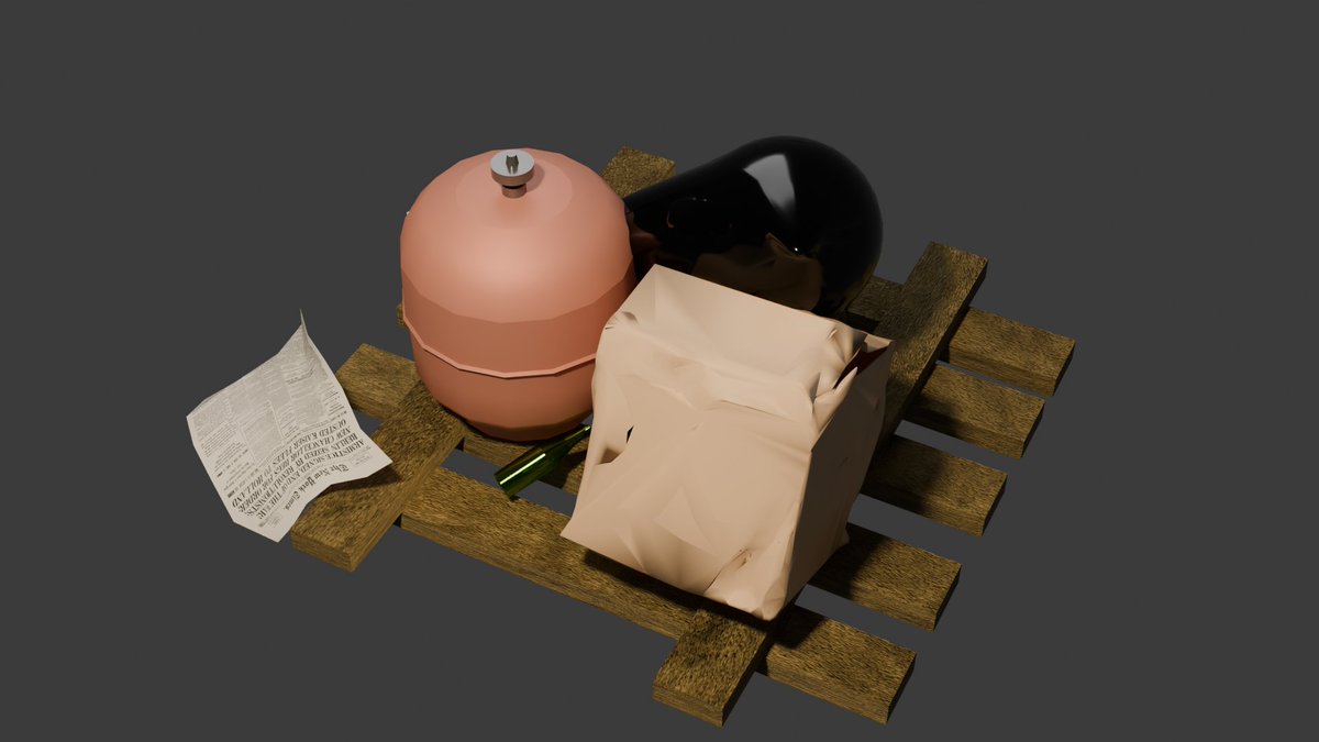 Heece4's tweet photo. TRASH 
3D props model and texture in blender. https://t.co/pab3QSqdgC